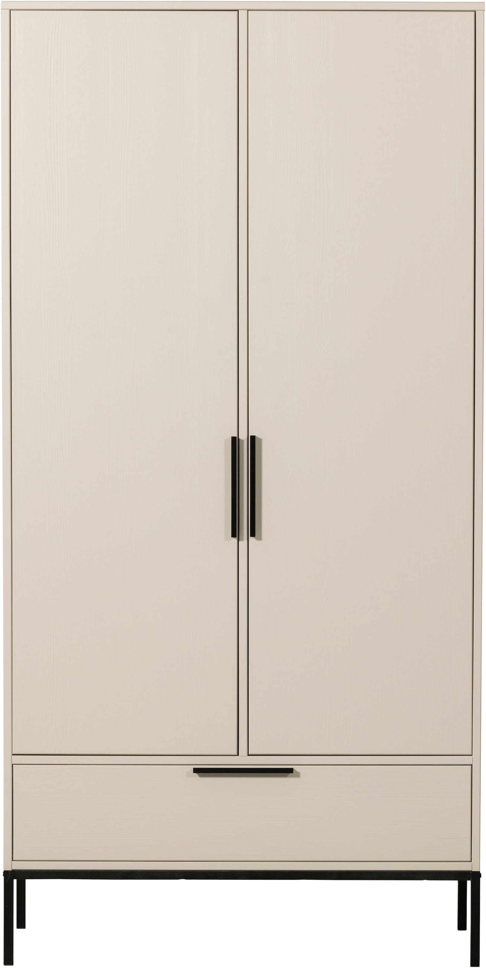 WOOOD Mehrzweckschrank »Adam FSC®-Kiefernholz mit Metallgestell H 200 x B 100 x T 53 cm« Tragkraft 15 kg pro Boden, Kleiderstange 10 kg, Einfach zu montierbar