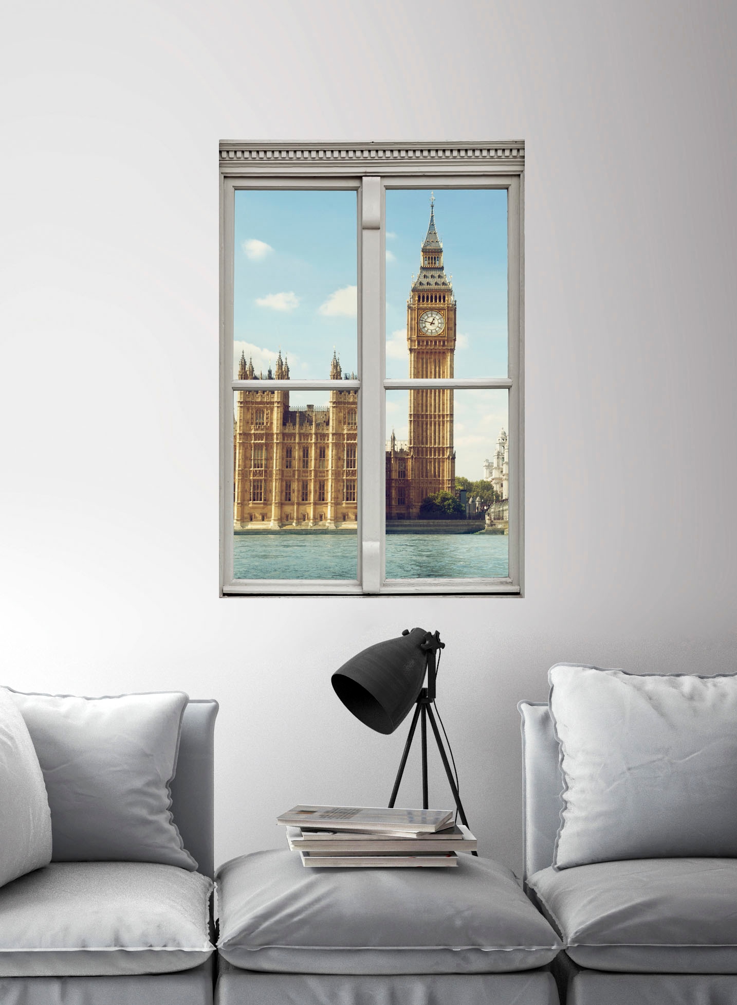 queence Wandsticker »Big Ben« Wandsticker, Wandbild, selbstklebend, 3D, Fenster