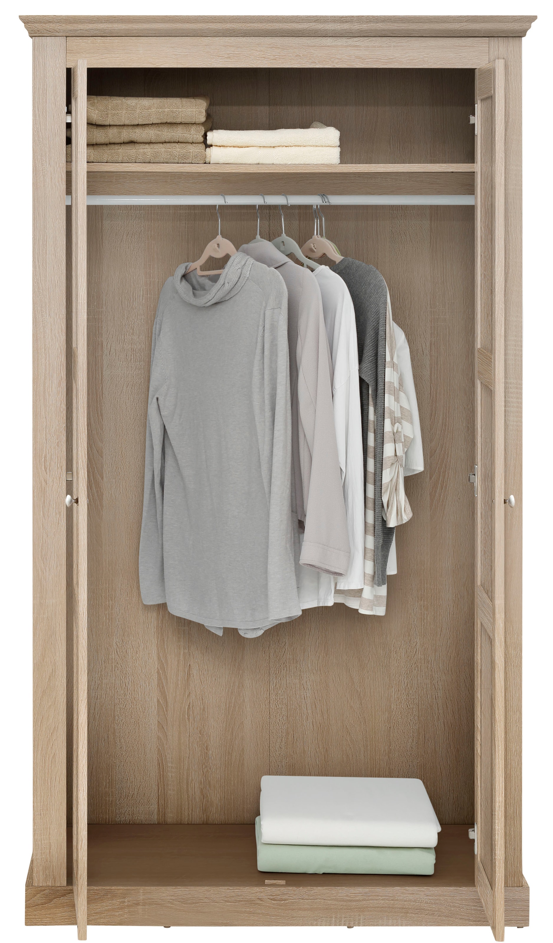 Home affaire Kleiderschrank »Clonmel«, mit cm die Kleiderstange Höhe auf Türen, hinter und Einlegeboden Raten 180 kaufen