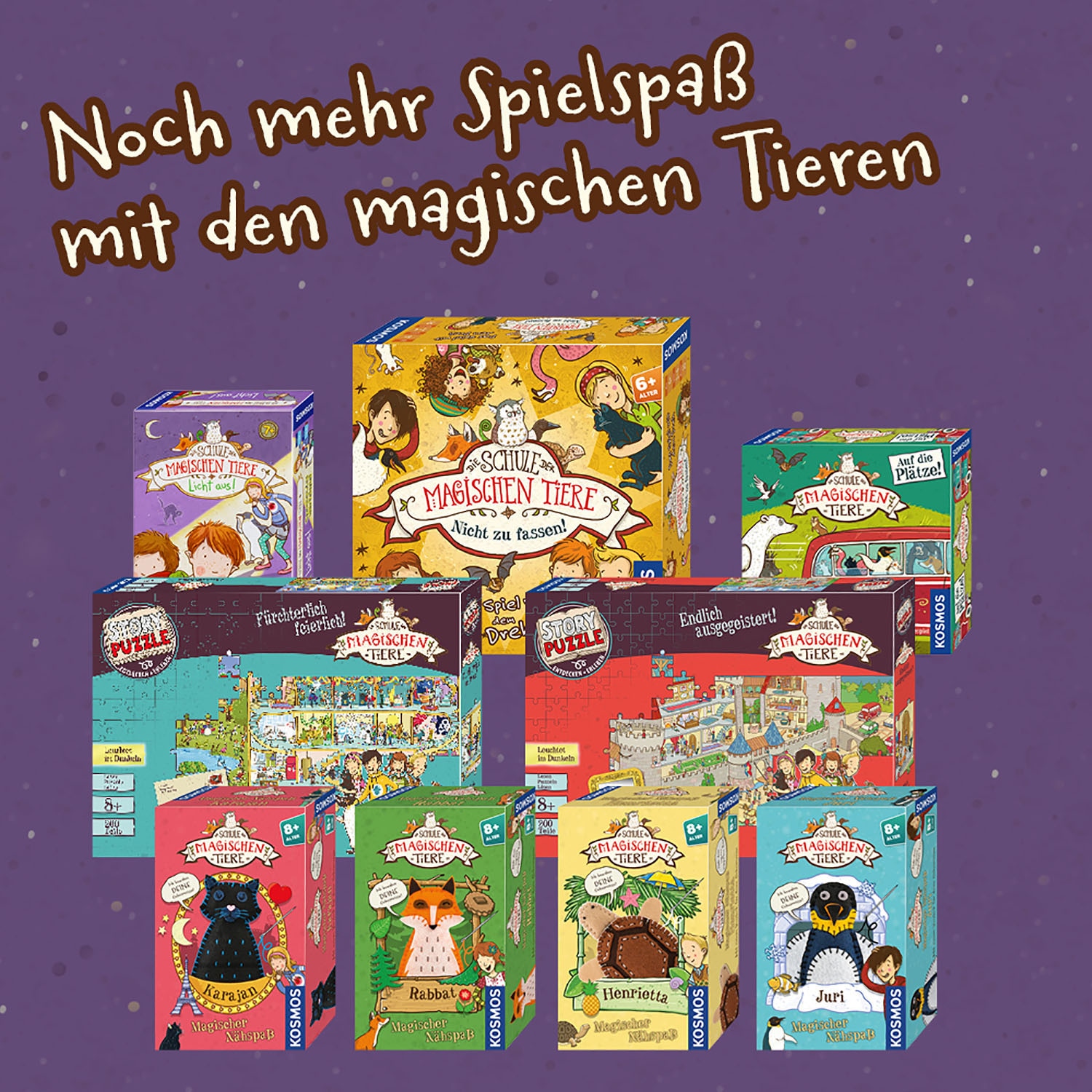 Kosmos Puzzle »Story Puzzle: Die Schule der magischen Tiere, Fürchterlich Feierlich« mit Leuchteffekt; Made in Germany
