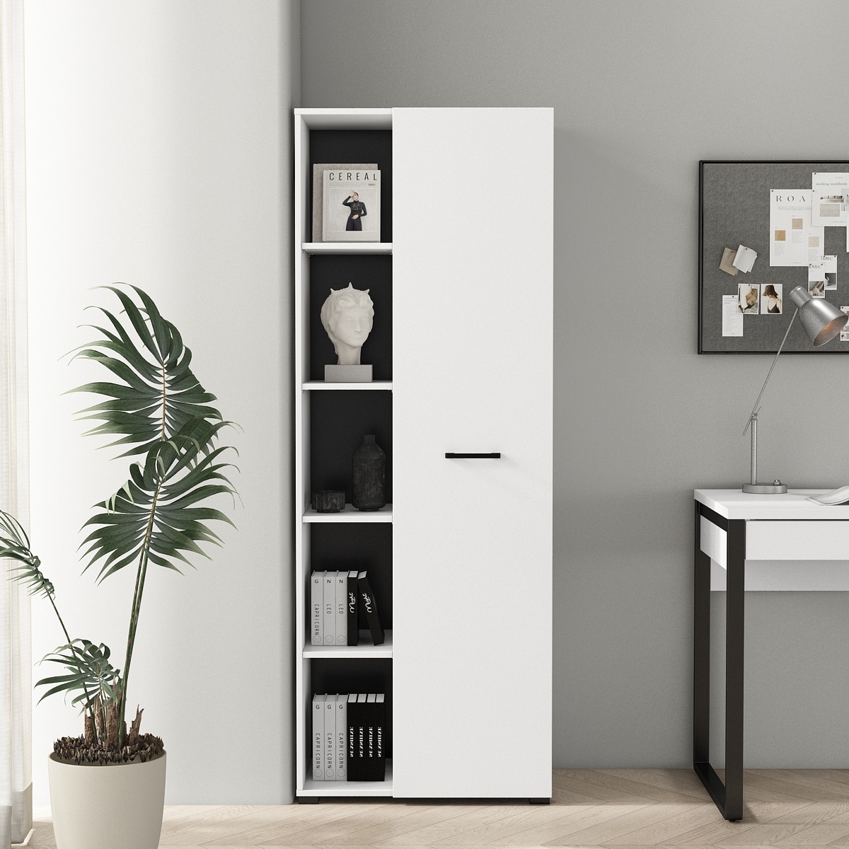 OTTO home Aktenschrank »Moid, moderner Mehrzweckschrank,« Maße: 64,5x41,5x175 cm, 5 Fächer mit viel Stauraum