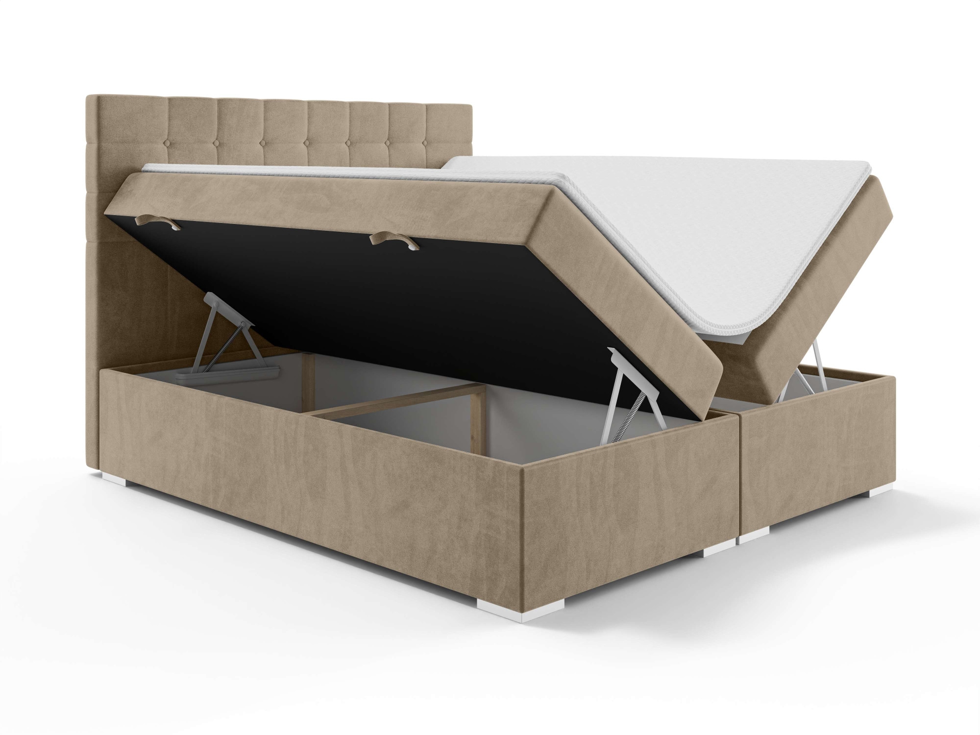 Home affaire Bett »Semla mit Matratze und Topper, in 3 Breiten (140, 160 und 180 cm)« Boxspringbett mit Kopfteil, Bettkasten, Matratze (BFK/TFK) und Topper