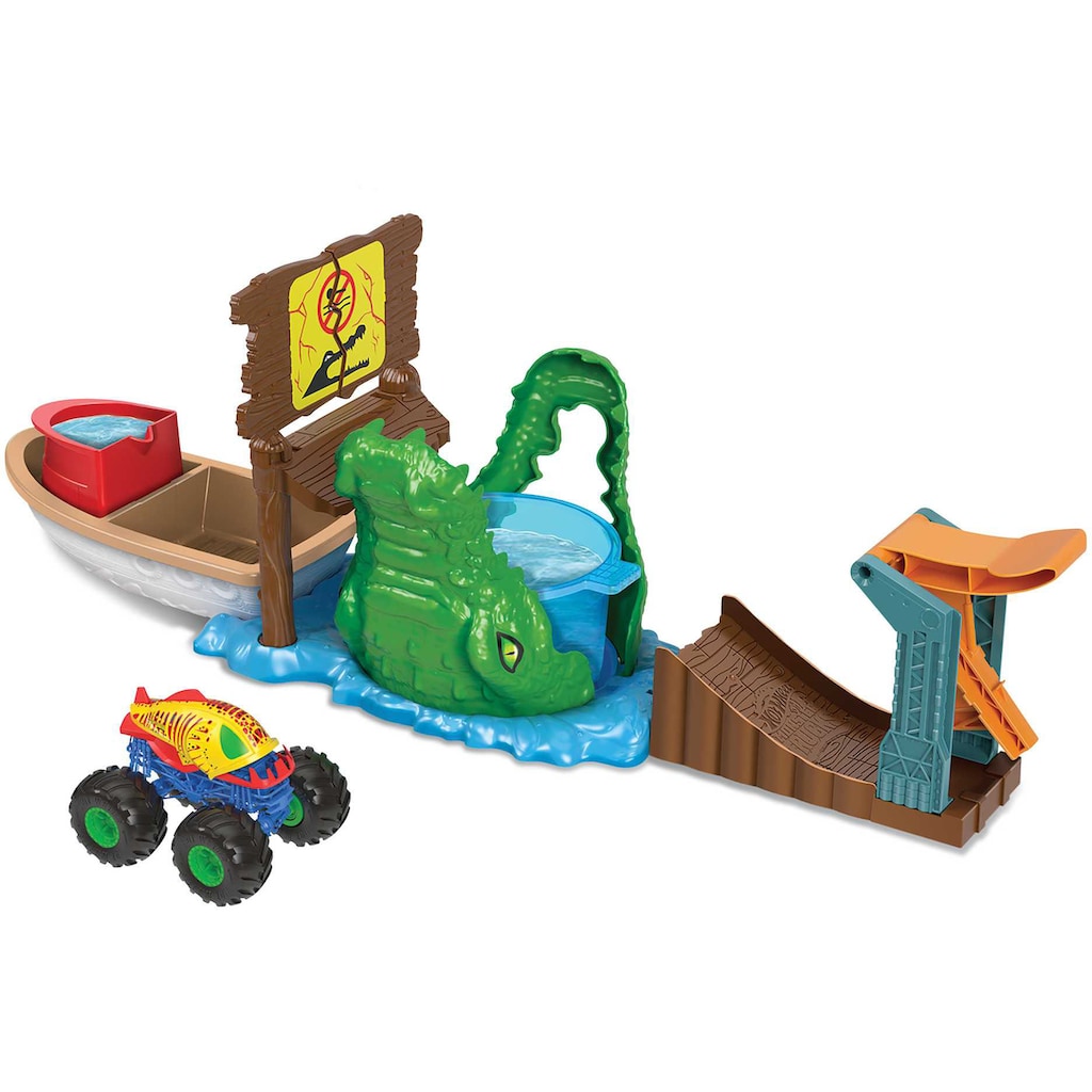 Hot Wheels Spielzeug-Boot »Monster Trucks Color Shifters Sumpf-Attacke mit Farbwechsel-Auto«