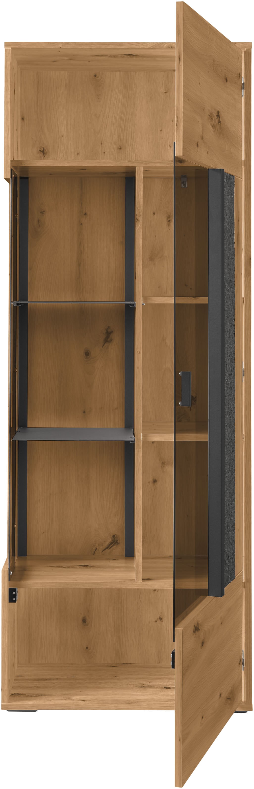 set one by Musterring Vitrine »Deltona«, mit Sandsteinelement, inkl. Beleuchtung, zwei Farben, B64 x H170 cm