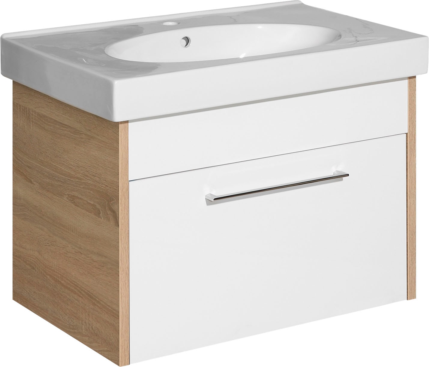 Saphir Badmöbel-Set »Quickset 382 2-teilig Keramik-Waschtisch mit LED-Spiegelschrank« 2 Stk. tlg.