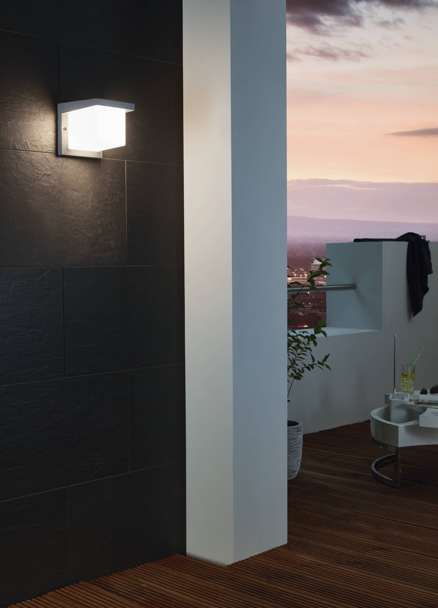 EGLO Wandleuchte »Desella 1 Außen-Wandlampe, Wandleuchte, Aluguss und Kunststoff, IP54« LED-Modul 1 Stk. Warmweiß Wand-/Deckenleuchte - L16 x H16 x AL19 cm - anthrazit - 10W inkl.