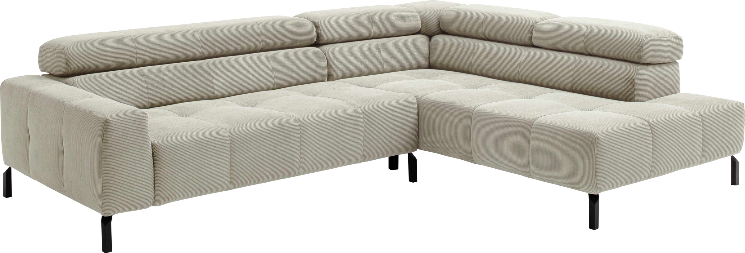Places of Style Ecksofa »Cleveland, L-Form, incl. Kopfteilverstellung, Breite 276 cm«, wahlweise elektrischer Sitzvorzug
