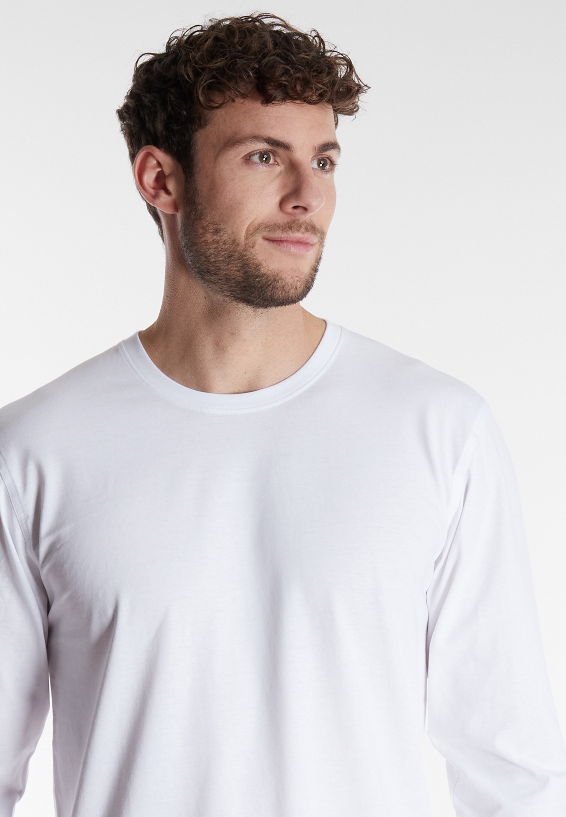 GÖTZBURG Langarmshirt »California«, (2er Pack), basic, Langarm, bequem, Rundhalsausschnitt, locker, 100% Baumwolle