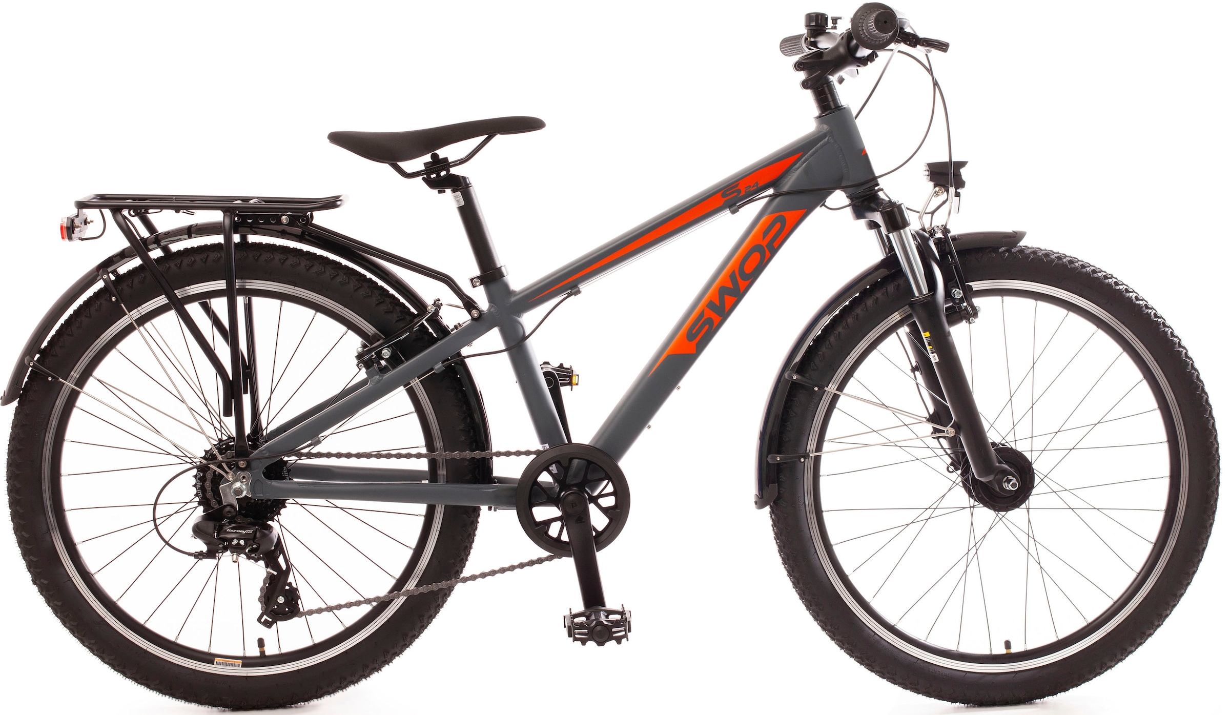 ATB »24" "SWOP" Jugendfahrrad matt-grau mit Federgabel«, 8 Gang, Shimano, Shimano-TX...