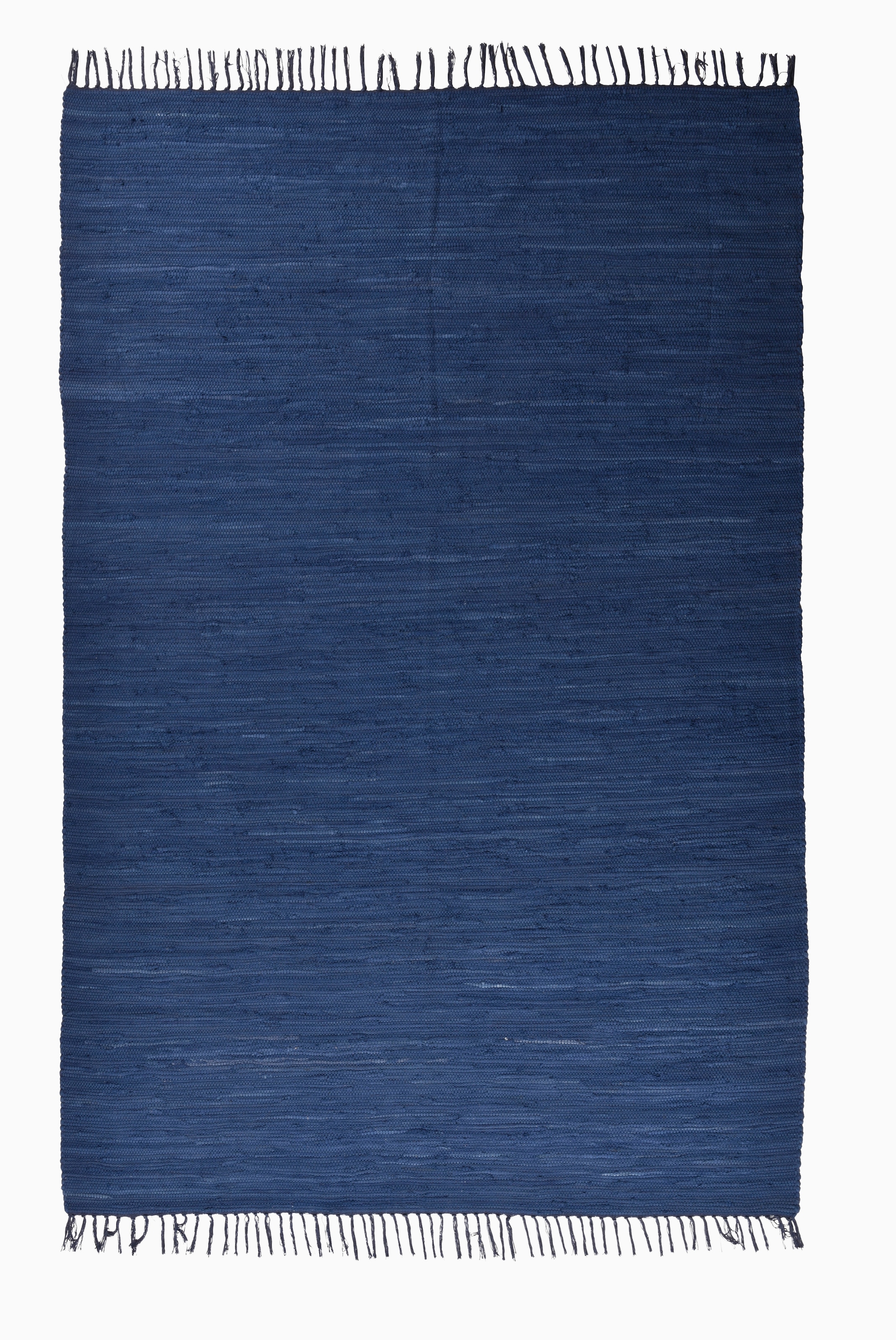 THEKO Teppich »Happy Fransen handgewebt, rechteckig, kaufen Cotton«, Baumwolle, Teppich, reine online Flachgewebe, mit Handweb