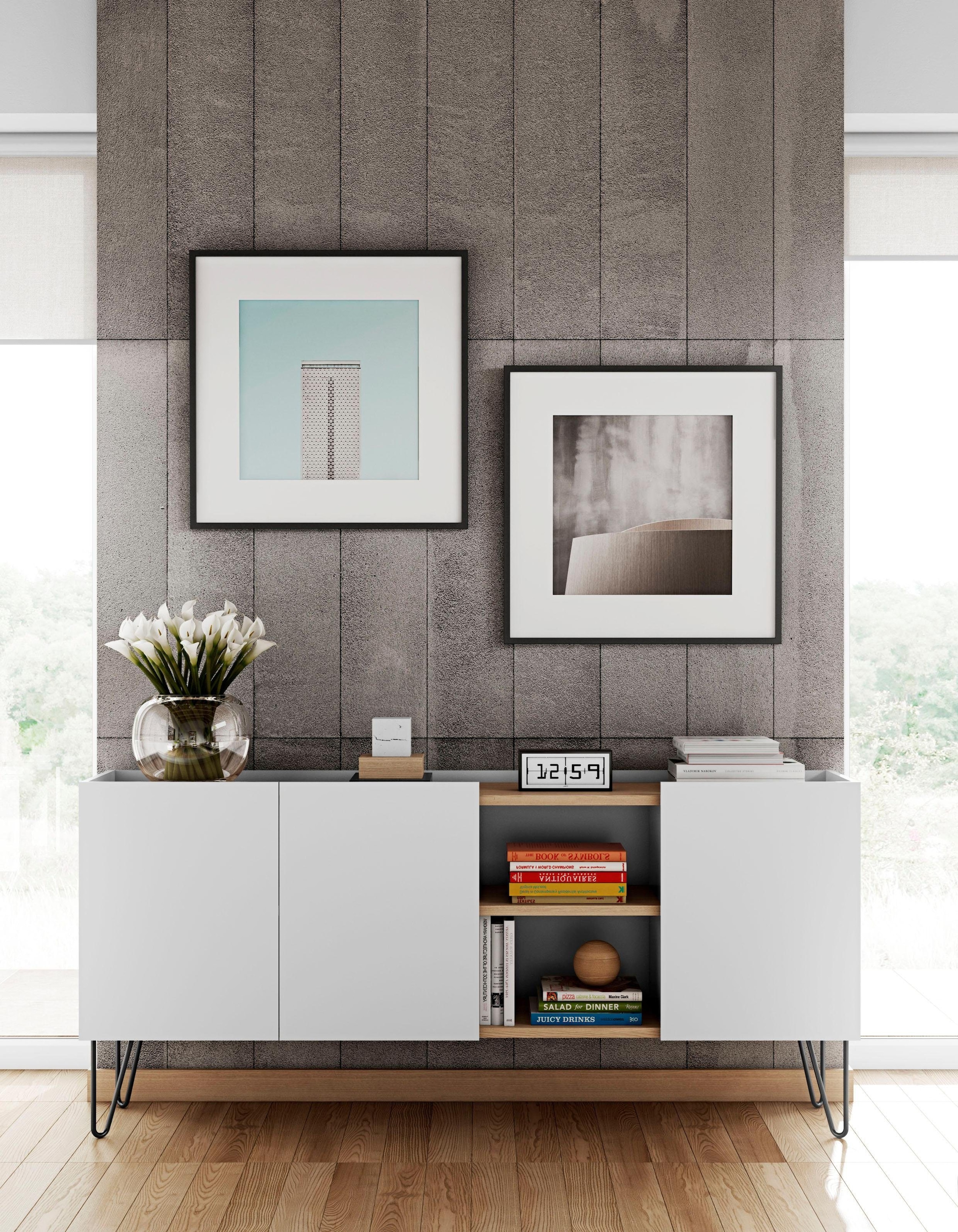 Sideboard »Nina«, schwarz lackiertes Metallgestell