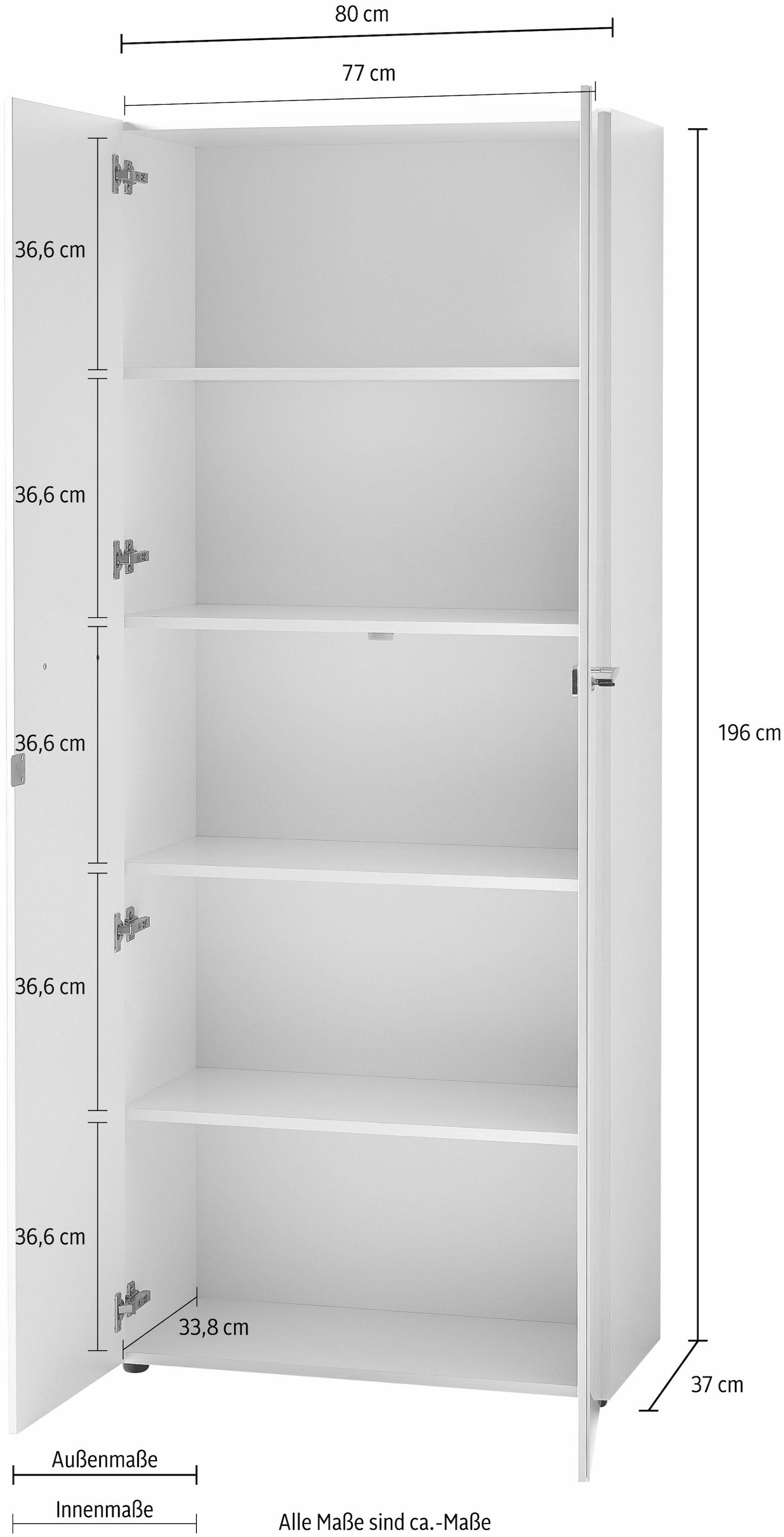 GERMANIA Aktenschrank »GW-Monteria«, (in 2 Höhen), Türen mit Glas-Auflage, abschließbar, Breite 80 cm, Made in Germany