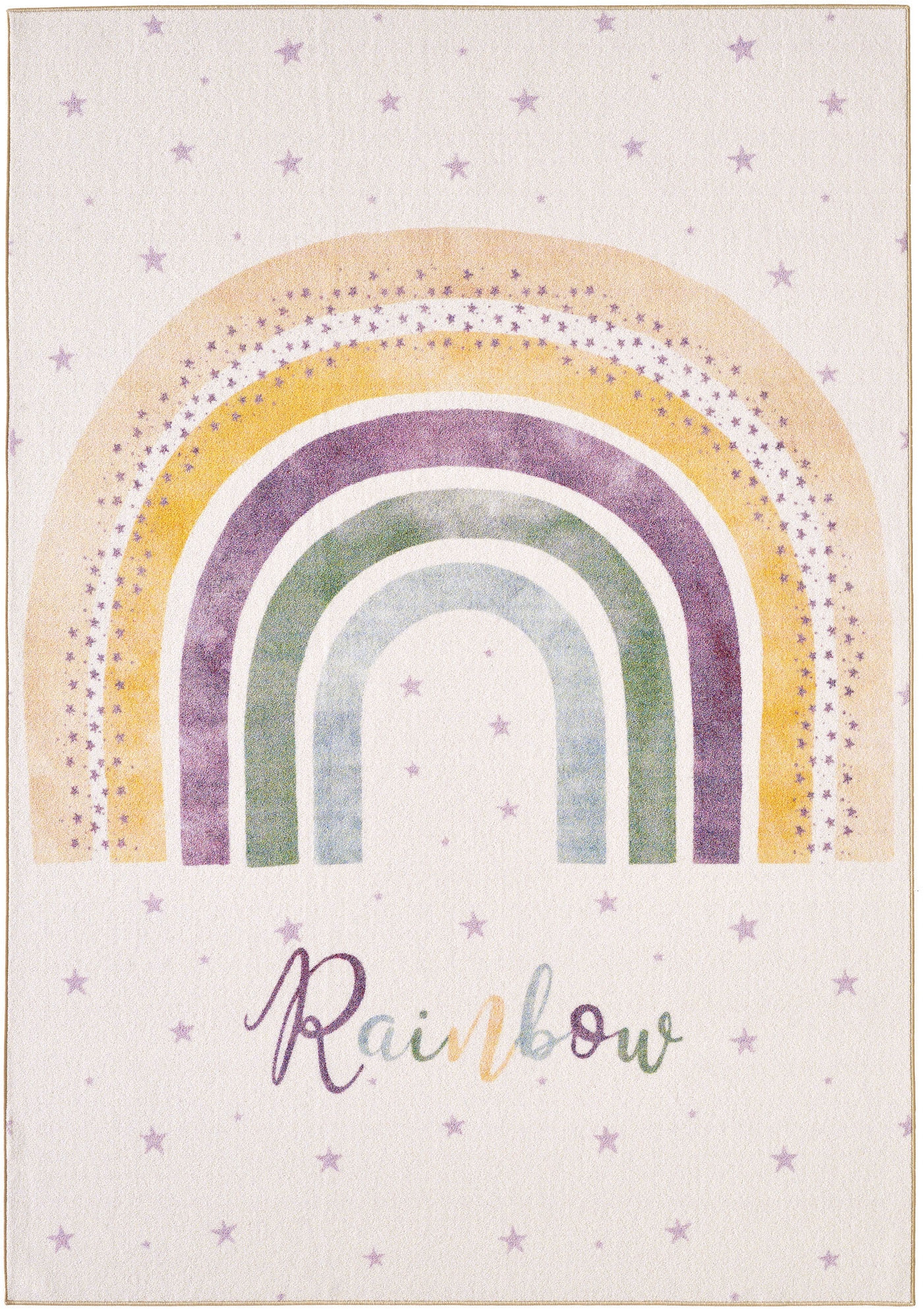 Ayyildiz Teppiche Kinderteppich »PLAY 2018« rechteckig 8 mm Höhe rutschhemmend, bunt Motiv Regenbogen, Kurzflor