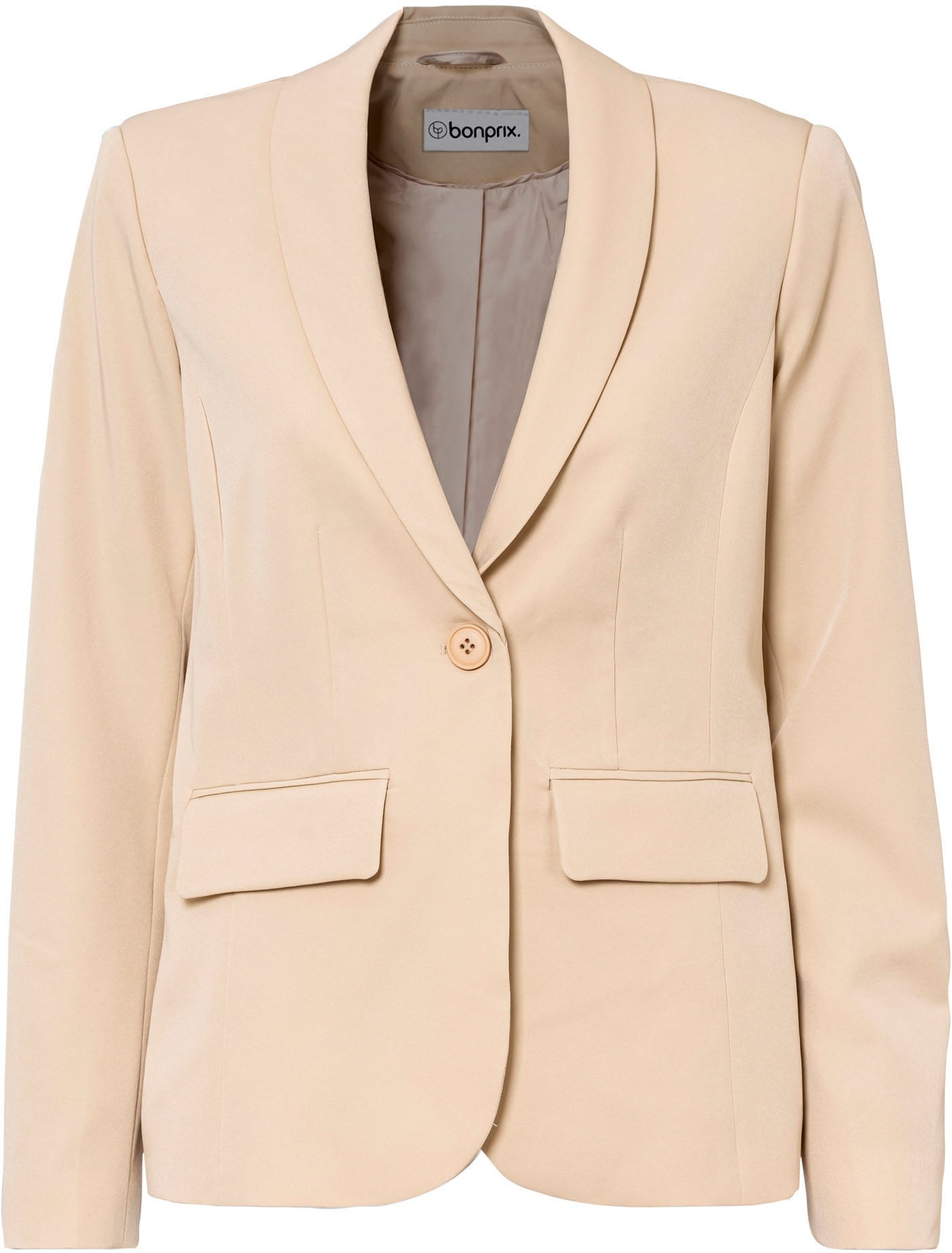 bonprix Jackenblazer eleganter Look, schmale Passform, aus Polyester und Elasthan