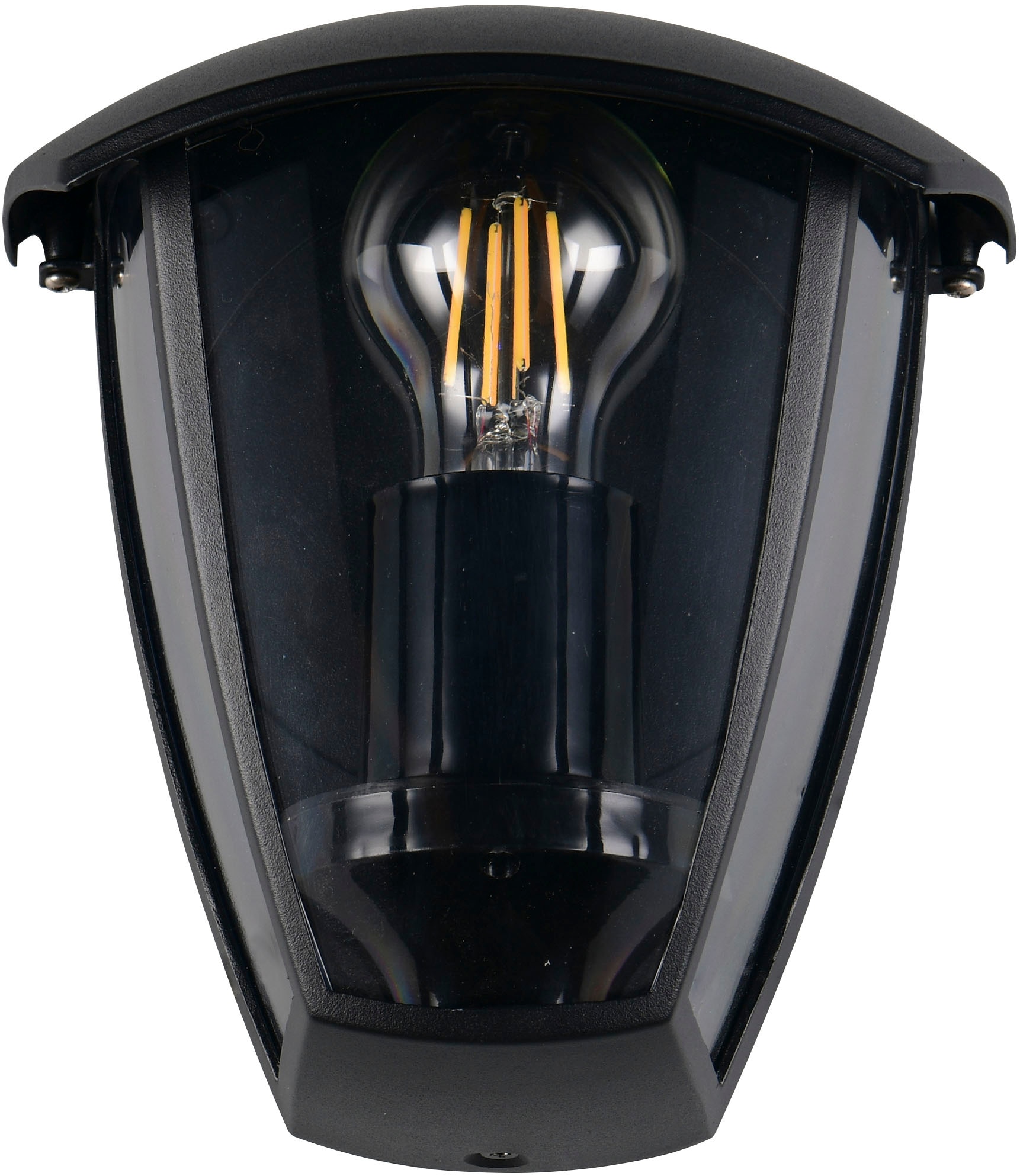 TRIO Leuchten Außen-Wandleuchte »VENTA, Outdoor Hauswand Fassadenbeleuchtung, exkl 1x E27 max 10W, IP44« E27 1 Stk. warmweiß - kaltweiß Wandlampe Garten Terrasse, Aluminium mit Kunststoff Schirm transparent