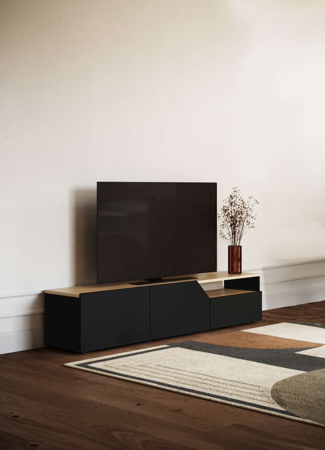 TemaHome TV-Bank »Verone TV Tisch, platsparendes Design, Lowboard,«, praktische Türen, offenes Fach, Breite 180 cm
