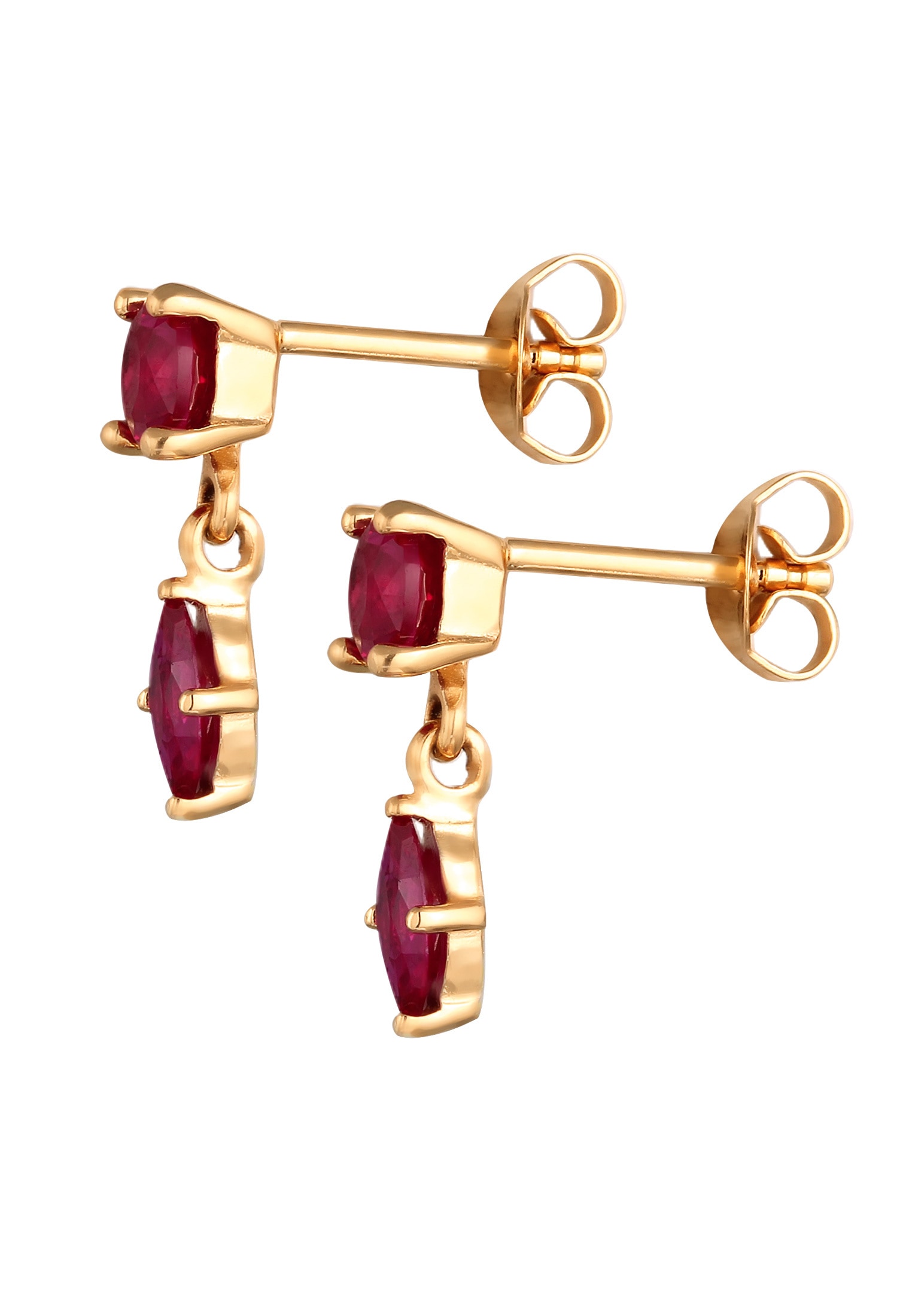 Elli Premium Paar Ohrstecker »Ohrringe Ohrhänger Rubin Rot 925 Sterling Silber«