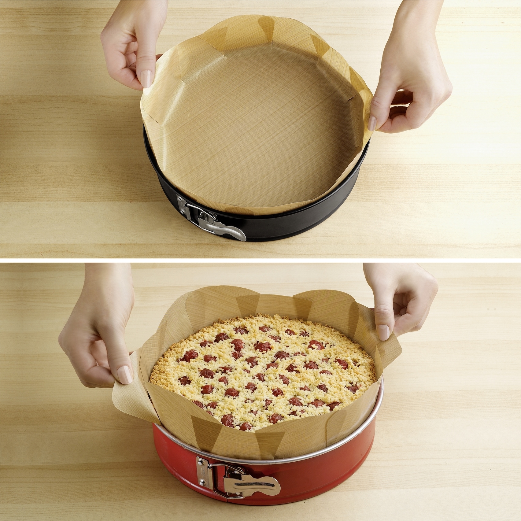 Maximex Backpapier »Antihaft-Backform-Zuschnitt« mit Antihaft-Beschichtung, Set bestehend aus 1x rund, 1x eckig