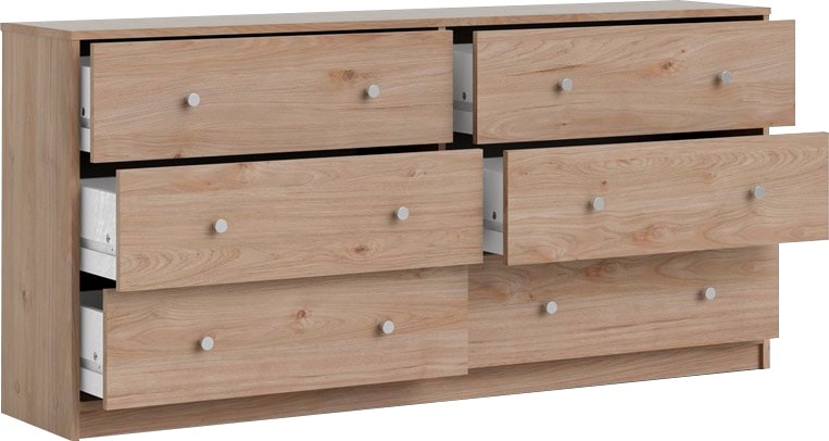 Home affaire Sideboard »May, Aufbewahrung, Schubkastenkommode, Stauraum«, mit 6 Schubladen, Knopfgriffen,Tiefe von 30 cm, Breite 143 cm