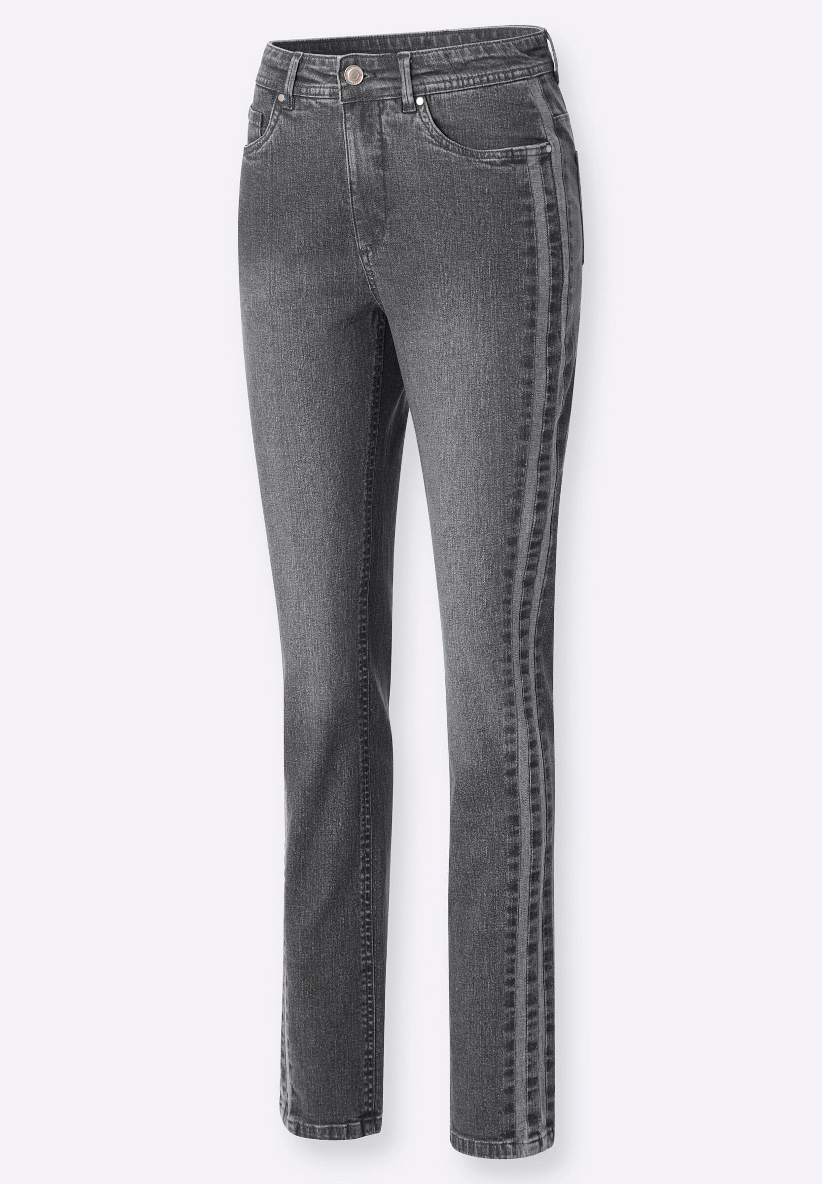 Witt Bequeme Jeans »Jeans Gerade Jeans mit seitlichen Kontraststreifen«