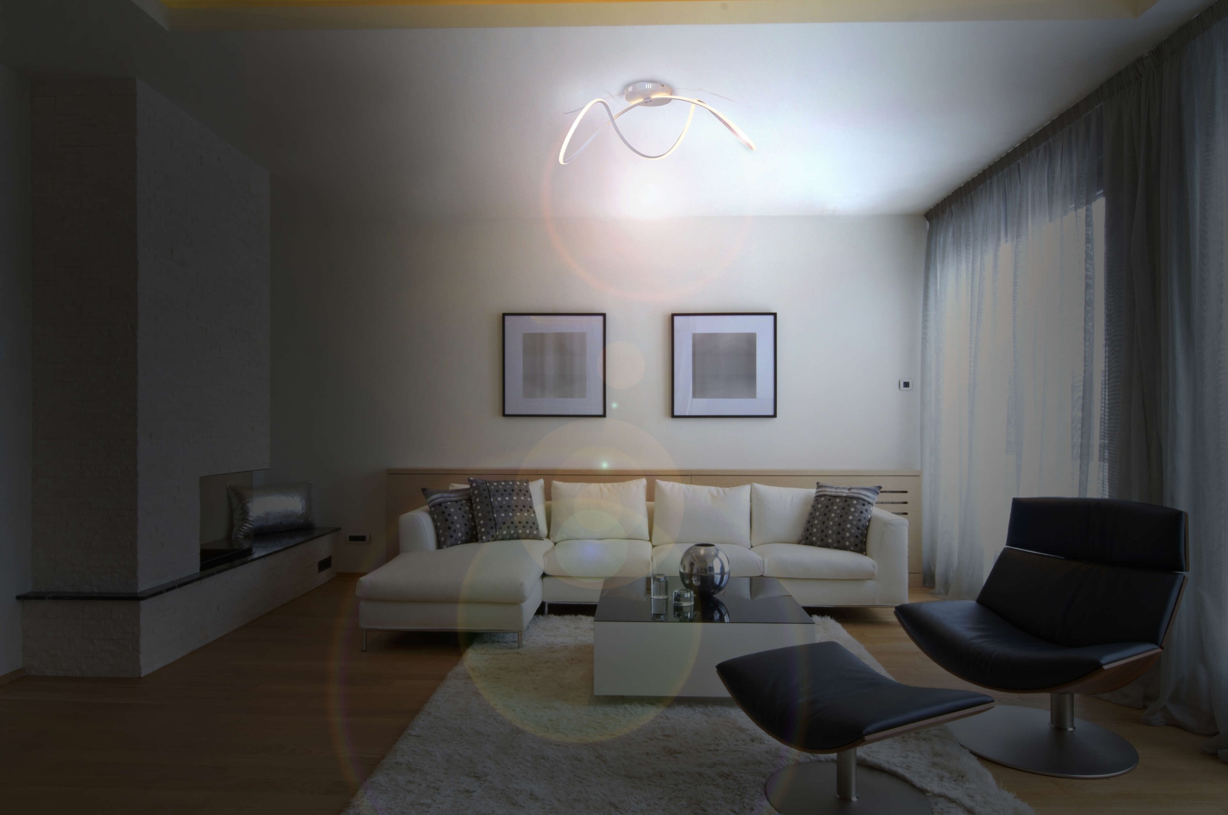 näve LED Deckenleuchte »Odrive« LED-Modul 1 Stk. Warmweiß schleifenähnlich geschwungene Leuchtstreifen, weiß, L: 67cm, H: 30cm