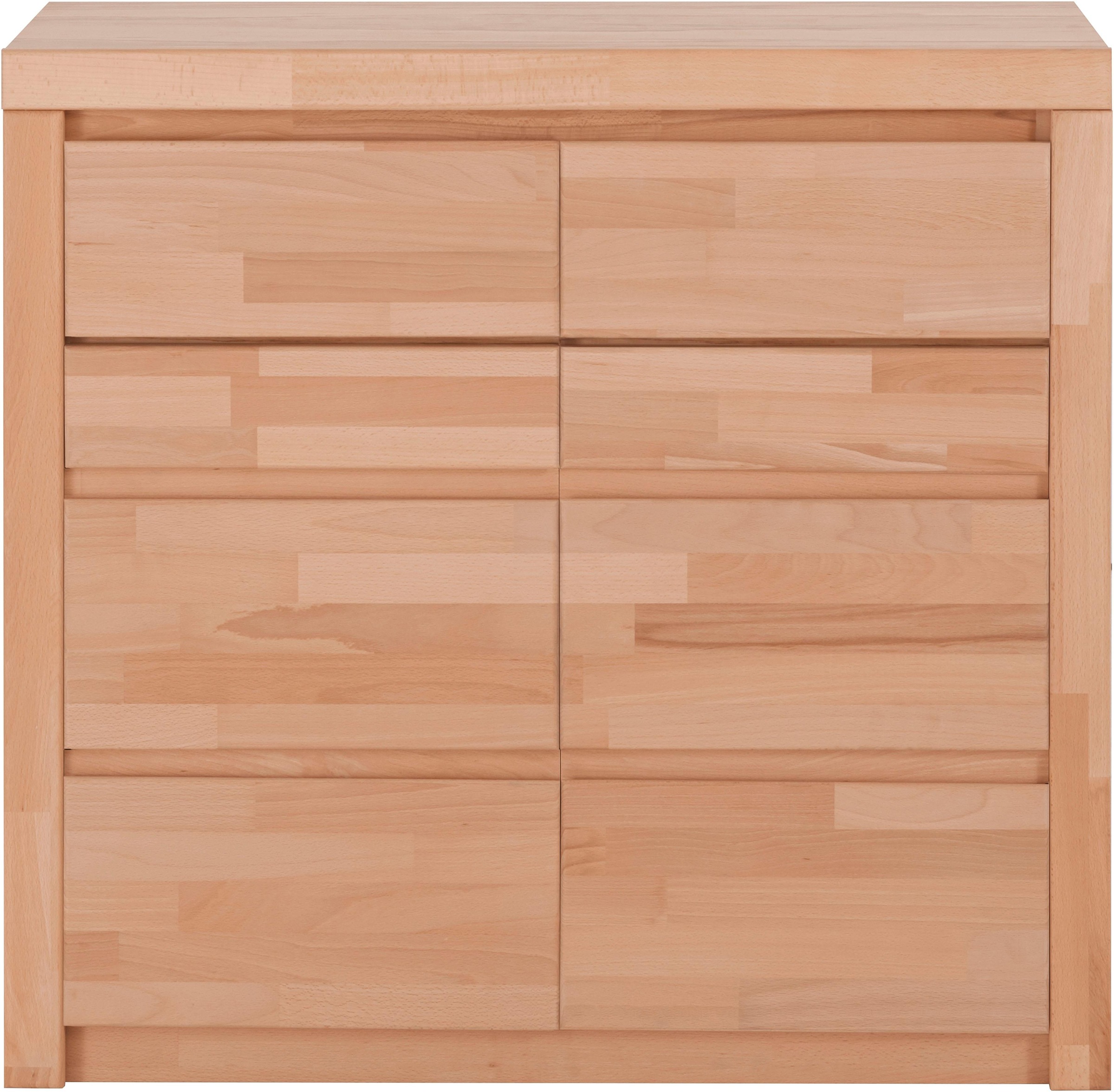 OTTO home Kommode "Silkeborg Fronten & Leisten aus Massivholz, Kospus aus Melamin" B/T/H: 90/35/85 cm. 2Schubladen & 2geschlossenen Fächern. Stauraum