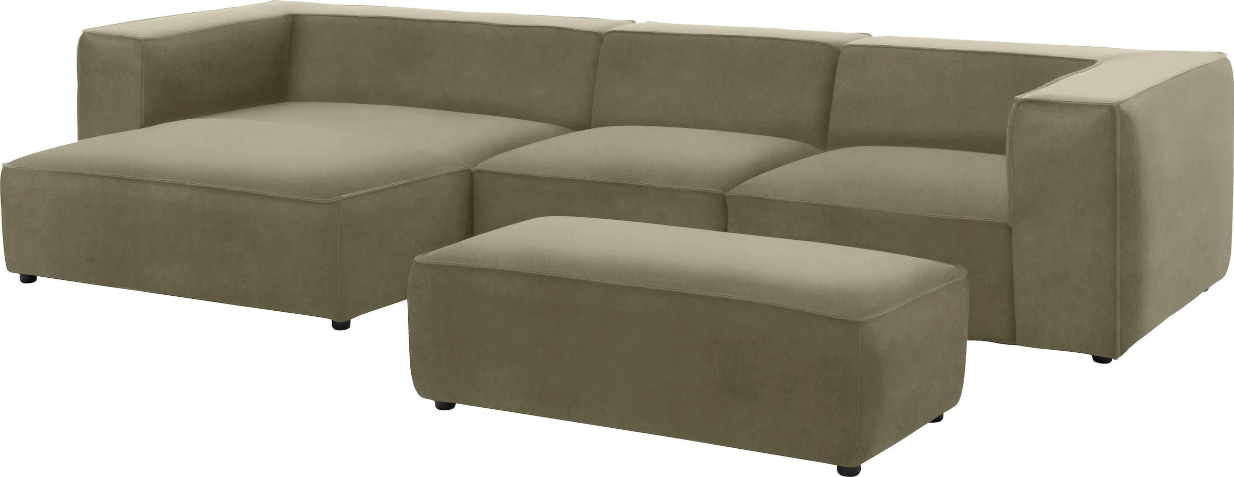 W.SCHILLIG Ecksofa »around-the-block«, mit eleganter Biese, mit Federkern, Breite 341 cm