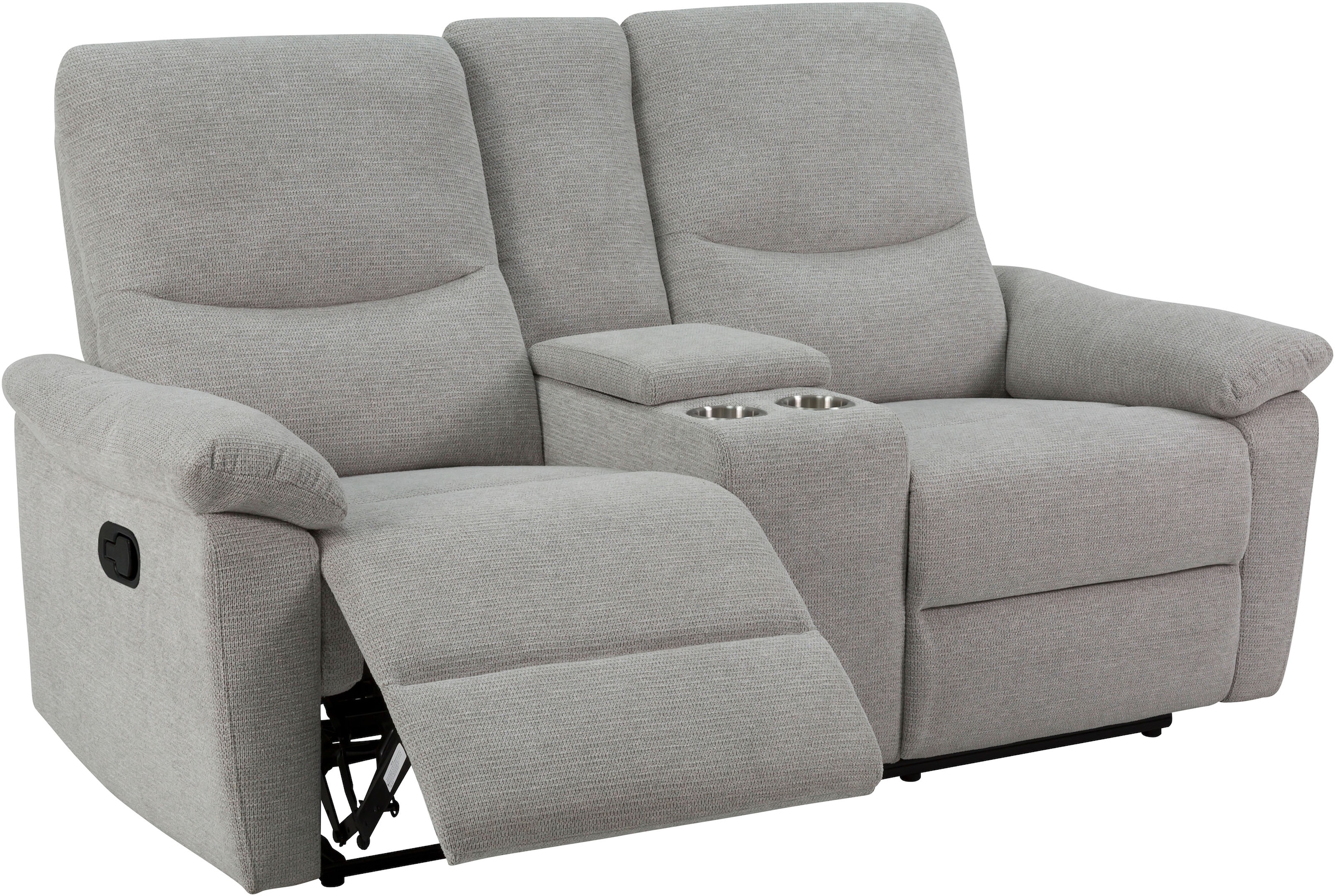 Home affaire 2-Sitzer »ODILON, 2er-Kinosofa, TV-Sessel, Mulitmedia-Sofa, Struktur, USB A/C,«, Relaxfunktion manuell u. elektrisch, Getränkehalter, Staufach