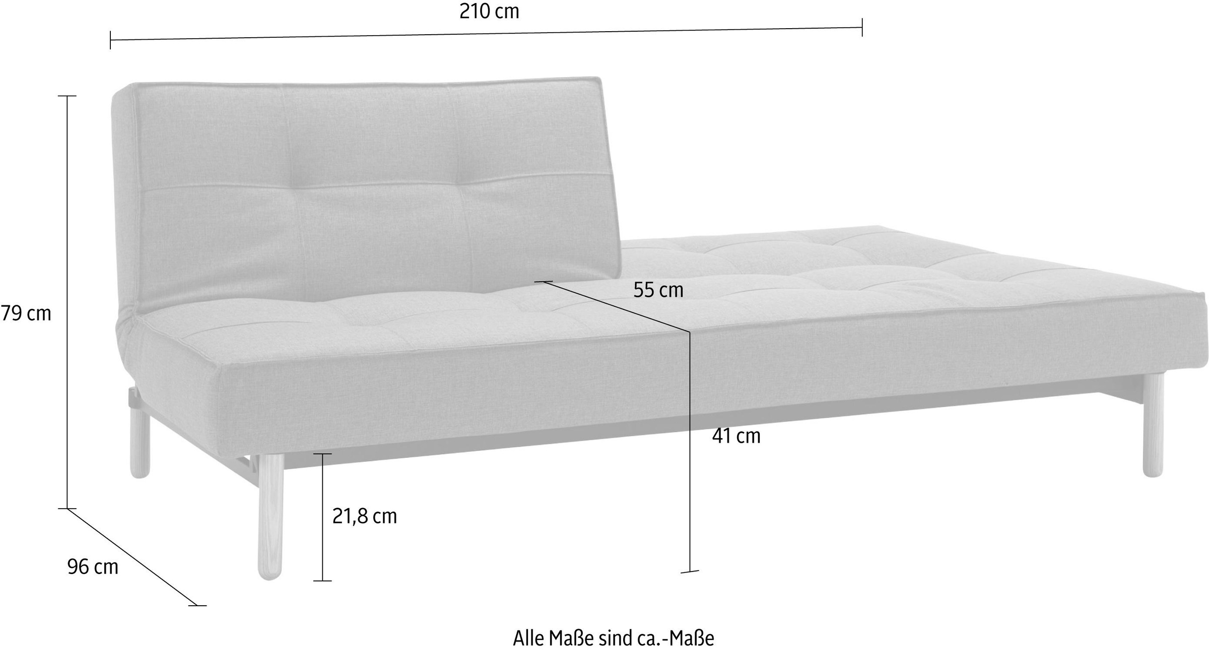 INNOVATION LIVING ™ Schlafsofa »Splitback, Schlafsofa, 3-Sitzer, Gästebett«, Schlaffunktion, stylisch, komfortabel und bequem, Mehrfunktionssofa