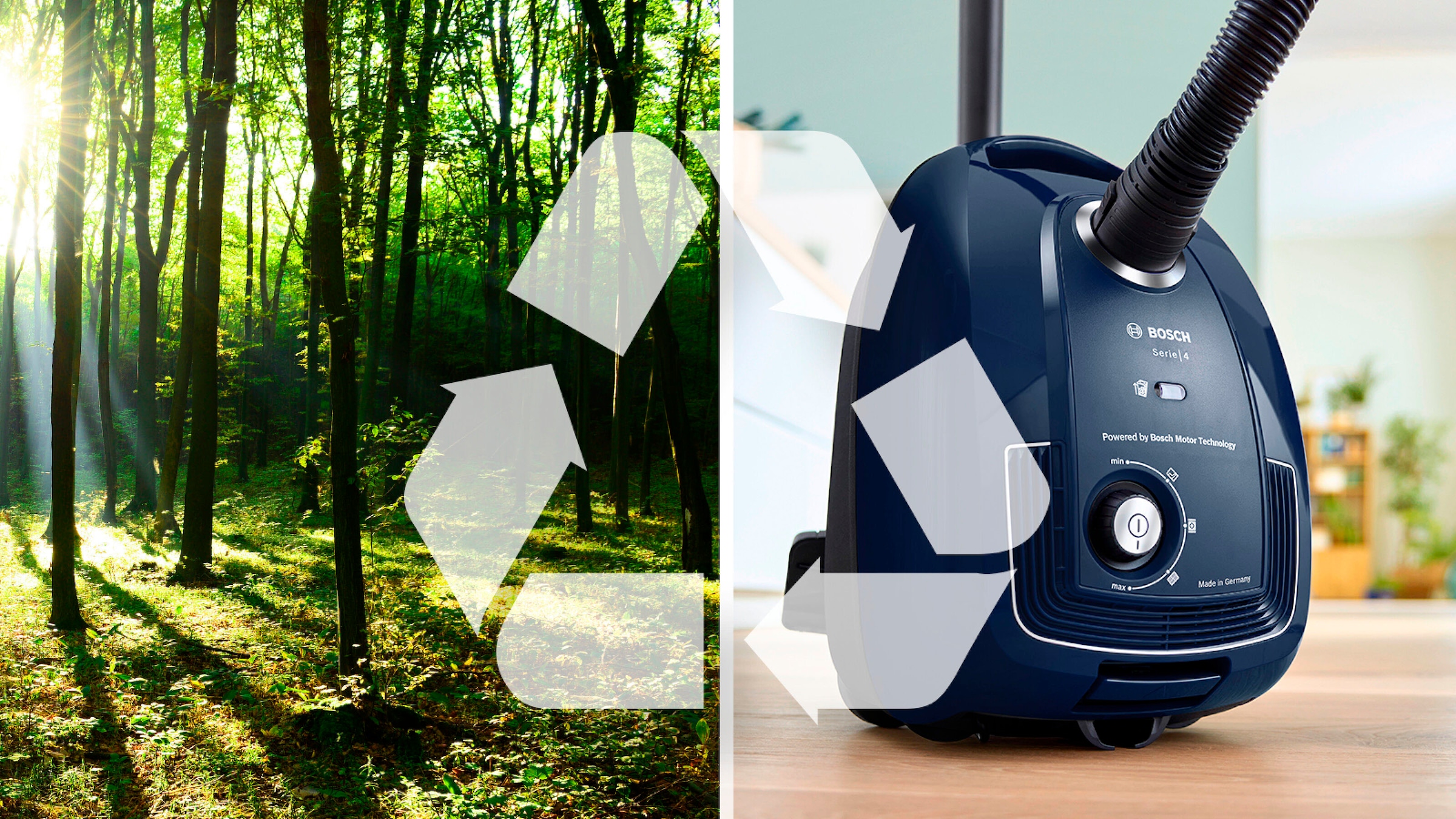 BOSCH Bodenstaubsauger »BGD38BU2«, 600 W, mit Beutel, aus 30 % recyceltem Kunststoff