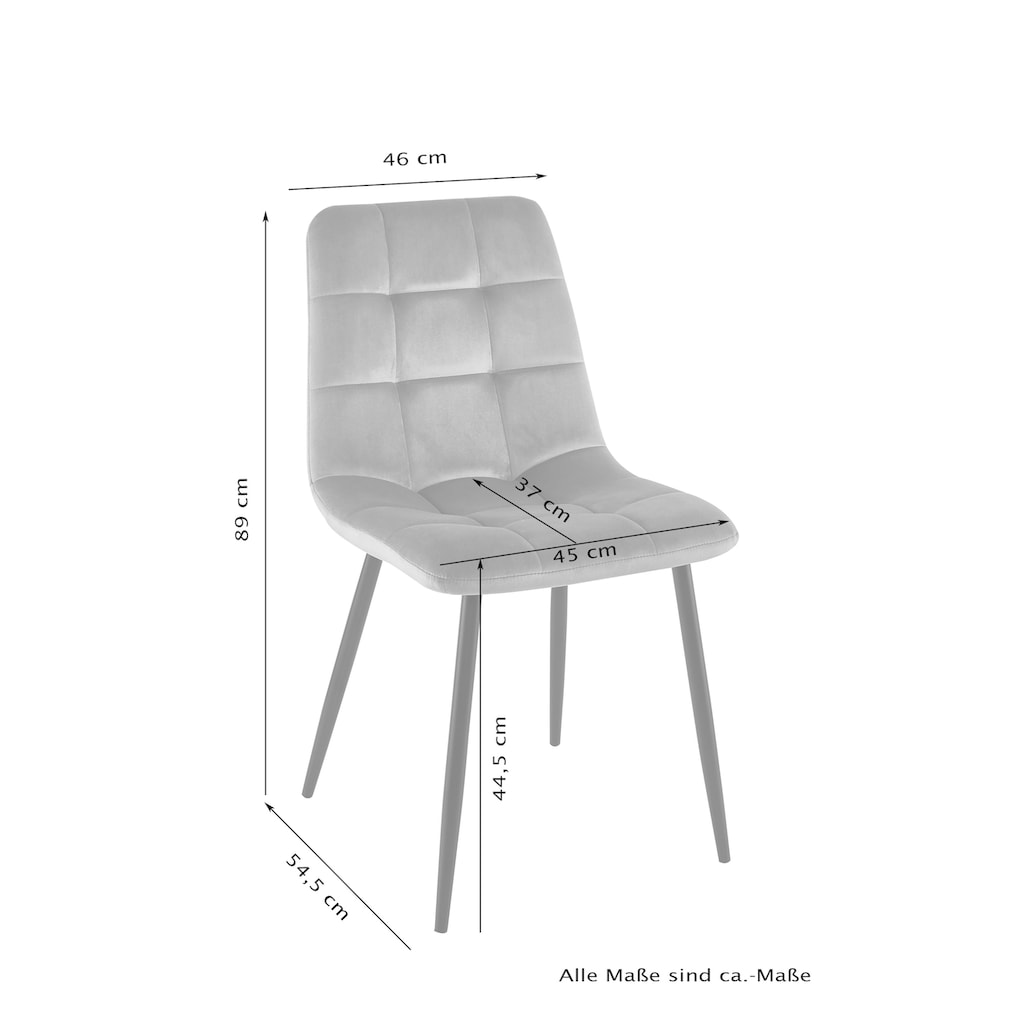 Homexperts Esszimmerstuhl »Kelly«, (Set), 2 St., Samtstoff