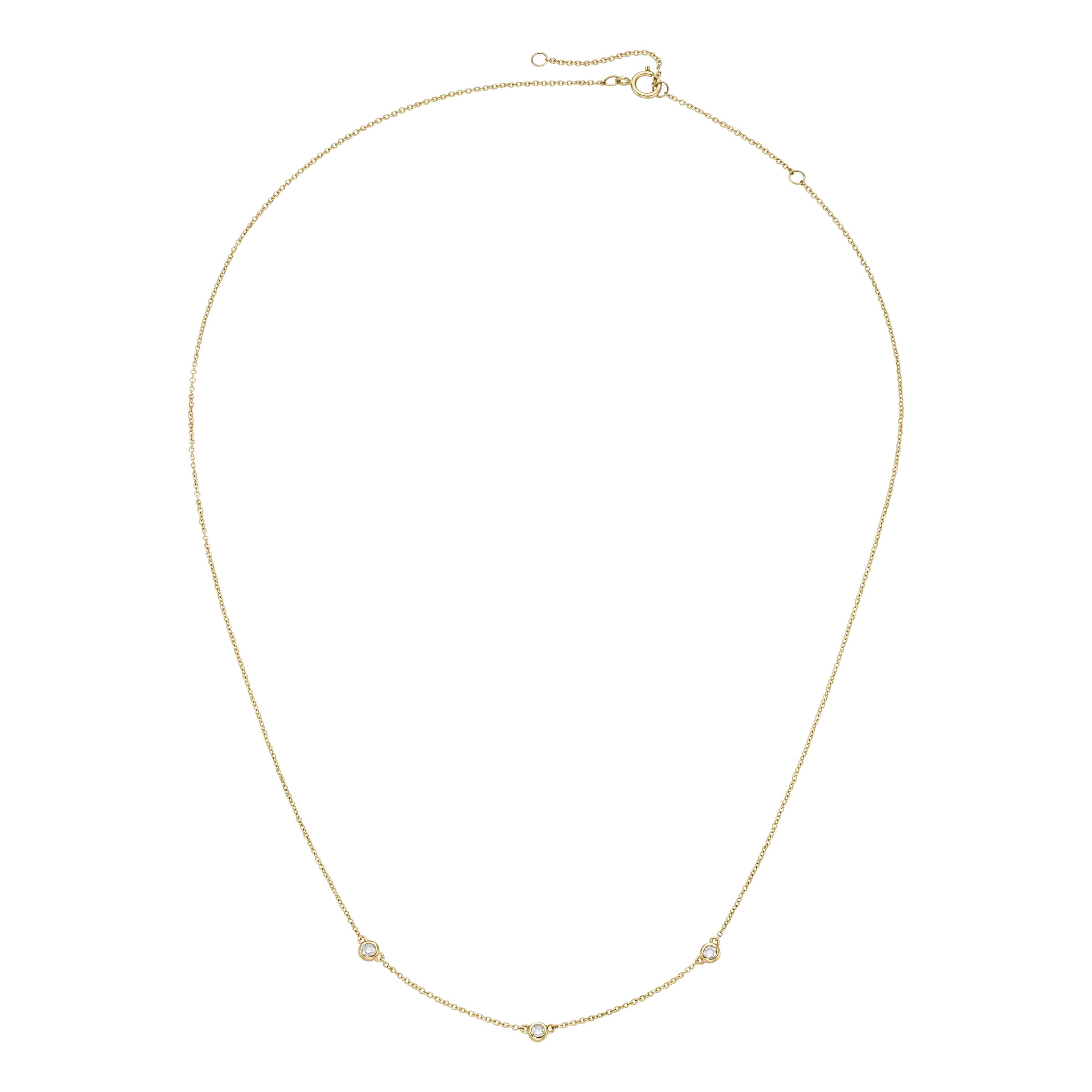 Luigi Merano Collier »Collier mit 3 funkelnden Brillanten, Zargenfassung, Gold 585«