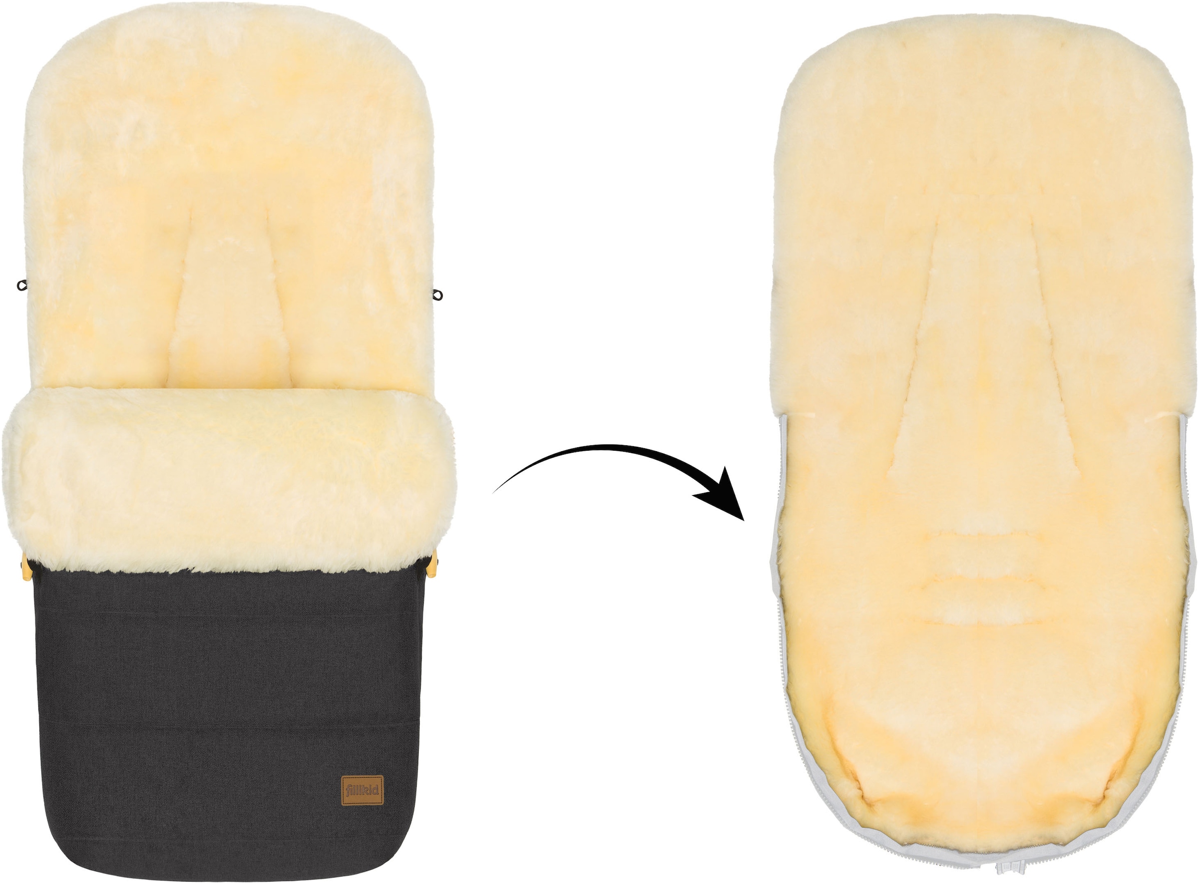 Fillikid Fußsack »Bernina Style mit Lammfell, Winterfußsack«