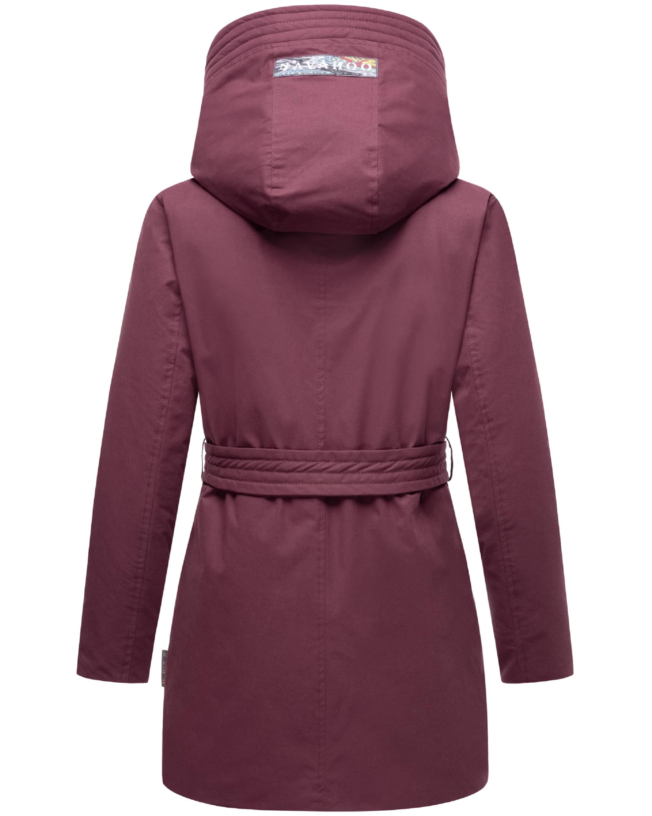 Navahoo Winterjacke »Parka Eishauch 14«, mit Kapuze, Damen Winterparka mit Taillengürtel und Fleece-Kragen