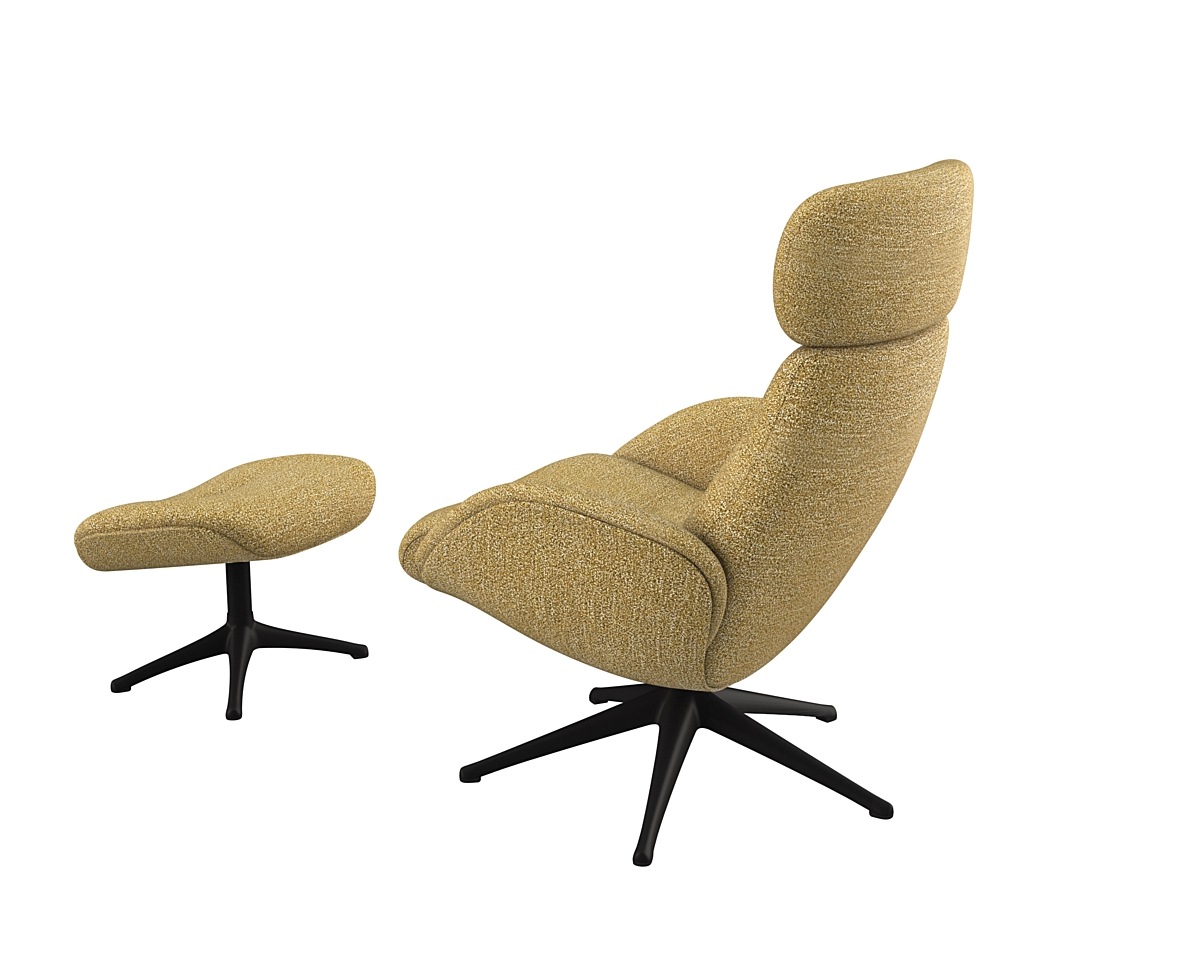 FLEXLUX Relaxsessel »Relaxchairs Elegant«, Premium Komfort, Rücken- & Kopfteilverstellung, drehbar, Fuß schwarz
