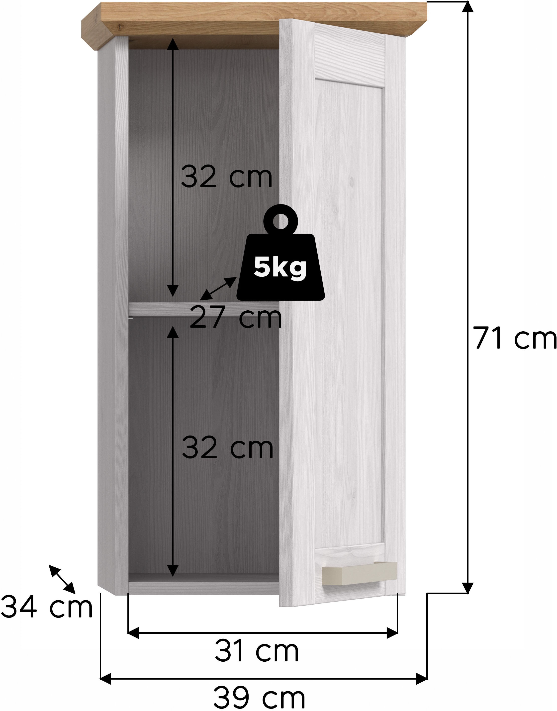 welltime Hängeschrank »COSENZA« 1 Stk. tlg. Hängeschrank, Bad, Badezimmerschrank