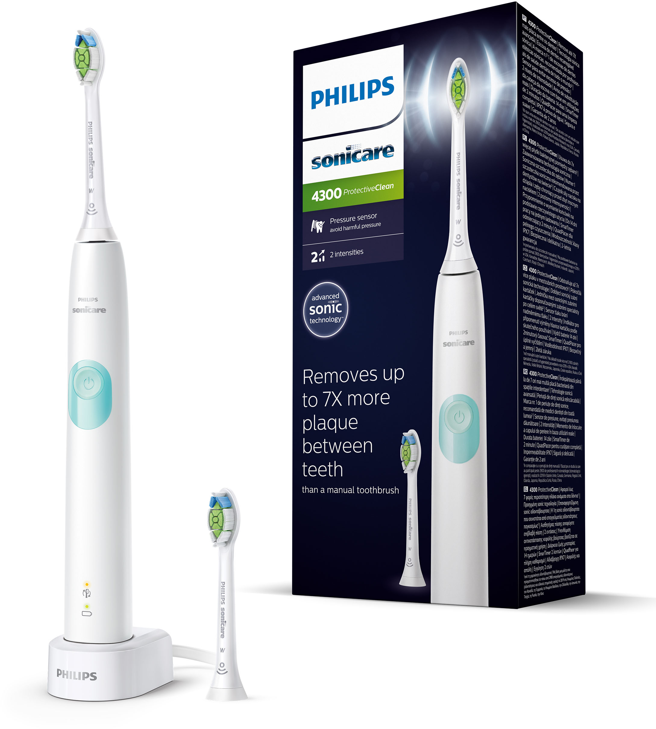 Elektrische Zahnbürste »HX6807/51«, 2 St. Aufsteckbürsten, ProtectiveClean 4300 mit...