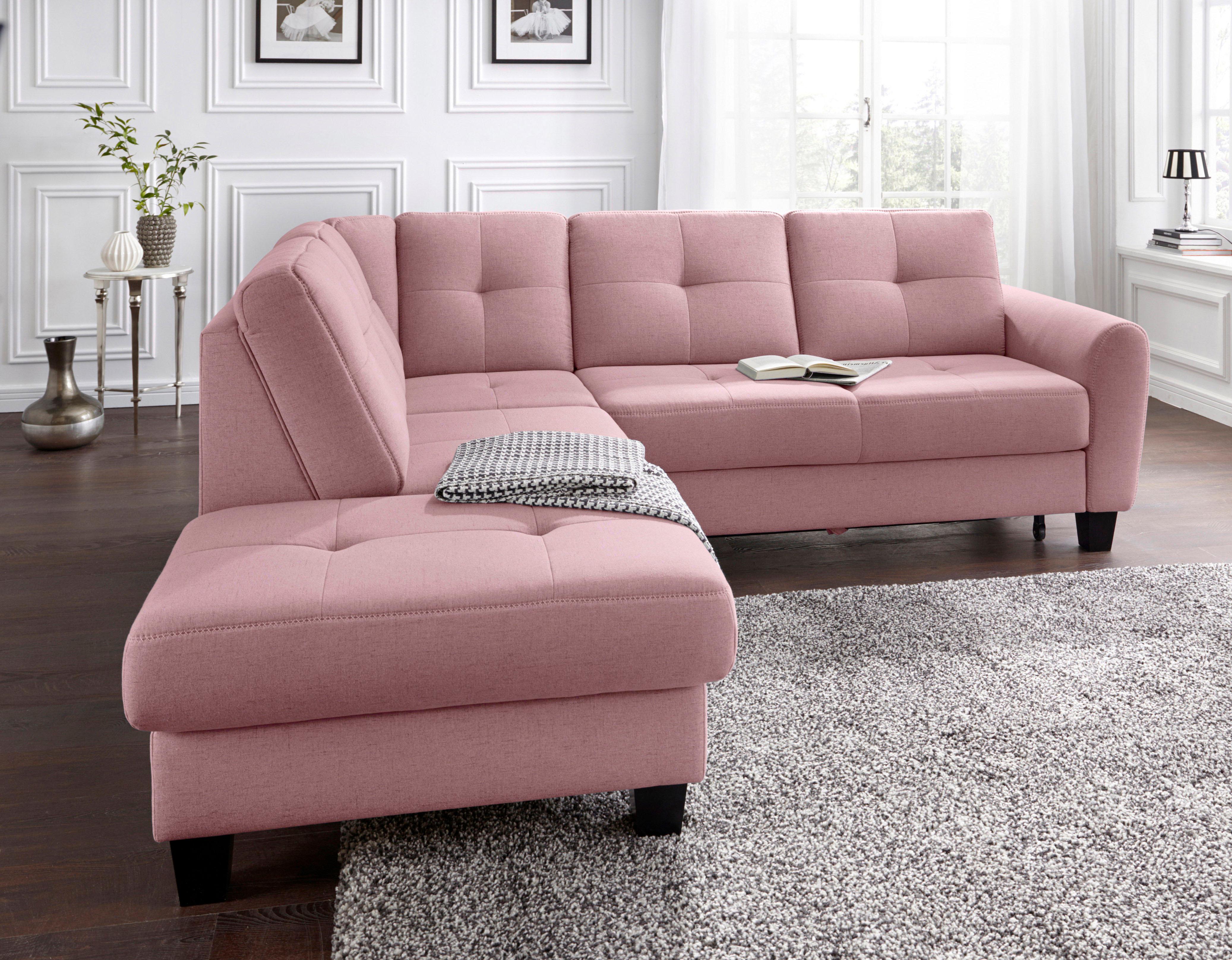 sit&more Ecksofa "Varese L-Form" mit Federkern, wahlweise mit Schlaffunktion und Stauraum