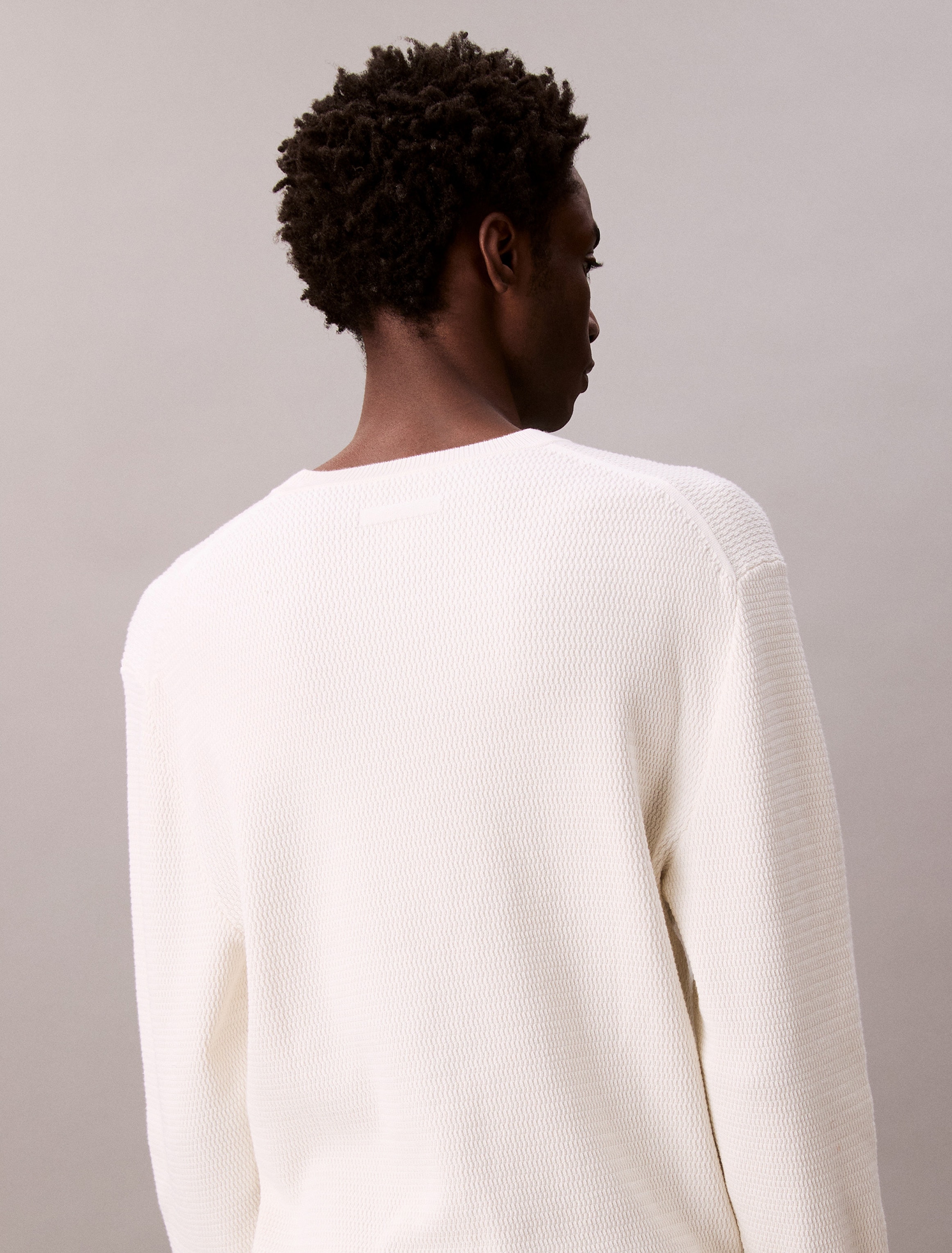 Calvin Klein Strickpullover »LS TXTR CTTN CRWNK S« Mit Rundhalsausschnitt