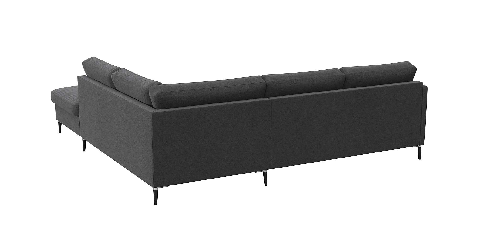 FLEXLUX Ecksofa »Fiore, L-Form«, schmale Armlehnen, Füße Alu/schwarz, B/T 234/225cm, Kaltschaum im Sitz