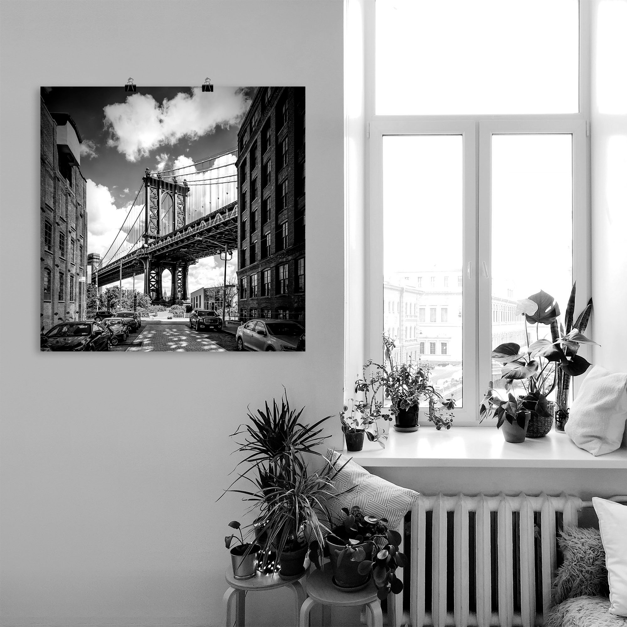 Artland Poster »New York City Manhattan Bridge I«, Amerika, (1 St.), als Alubild, Leinwandbild, Wandaufkleber oder Poster in versch. Größen