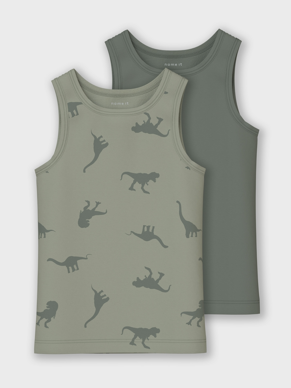 Name It Unterhemd »NMMTANK TOP 2P AGAVE GREEN DINO NOOS«, (Packung, 2 St.)