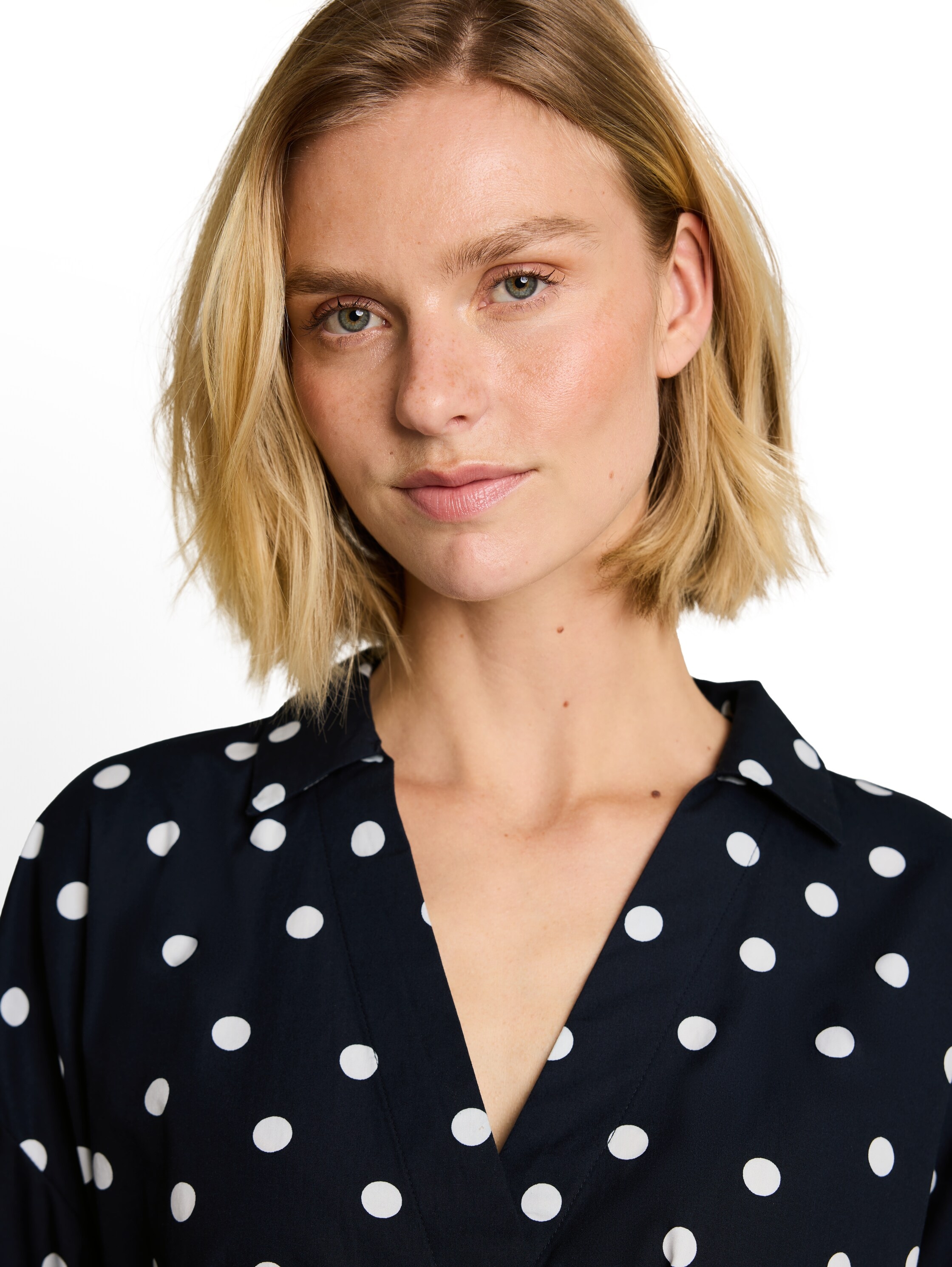 TOM TAILOR Schlupfbluse Sommerbluse mit V-Ausschnitt und Bindeband