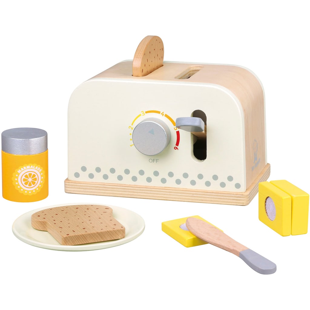 New Classic Toys® Kinder-Toaster »Holzspielzeug, Bon Appetit - Toaster mit Zubehör, Creme«