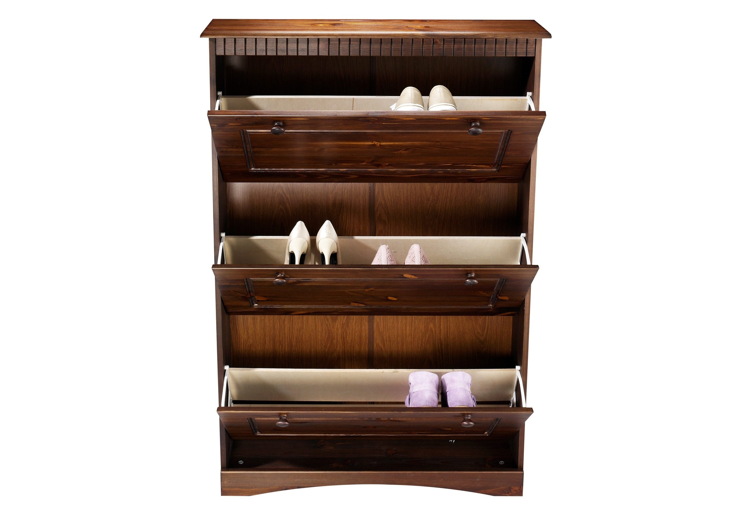 Home affaire Schuhschrank »Rustic«, mit Knopfgriffen aus massiver Kiefer,FSC®-zertifiziert,Kassetenoptik
