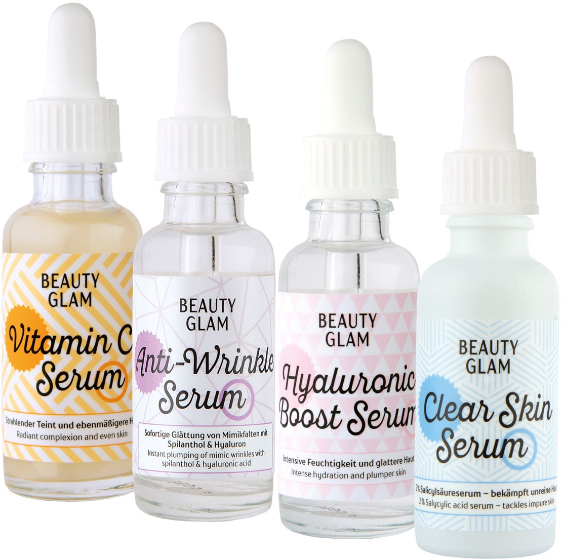 BEAUTY GLAM Gesichtspflege-Set »Beauty Glam Serum Addiction«, (Set, 4 tlg.)