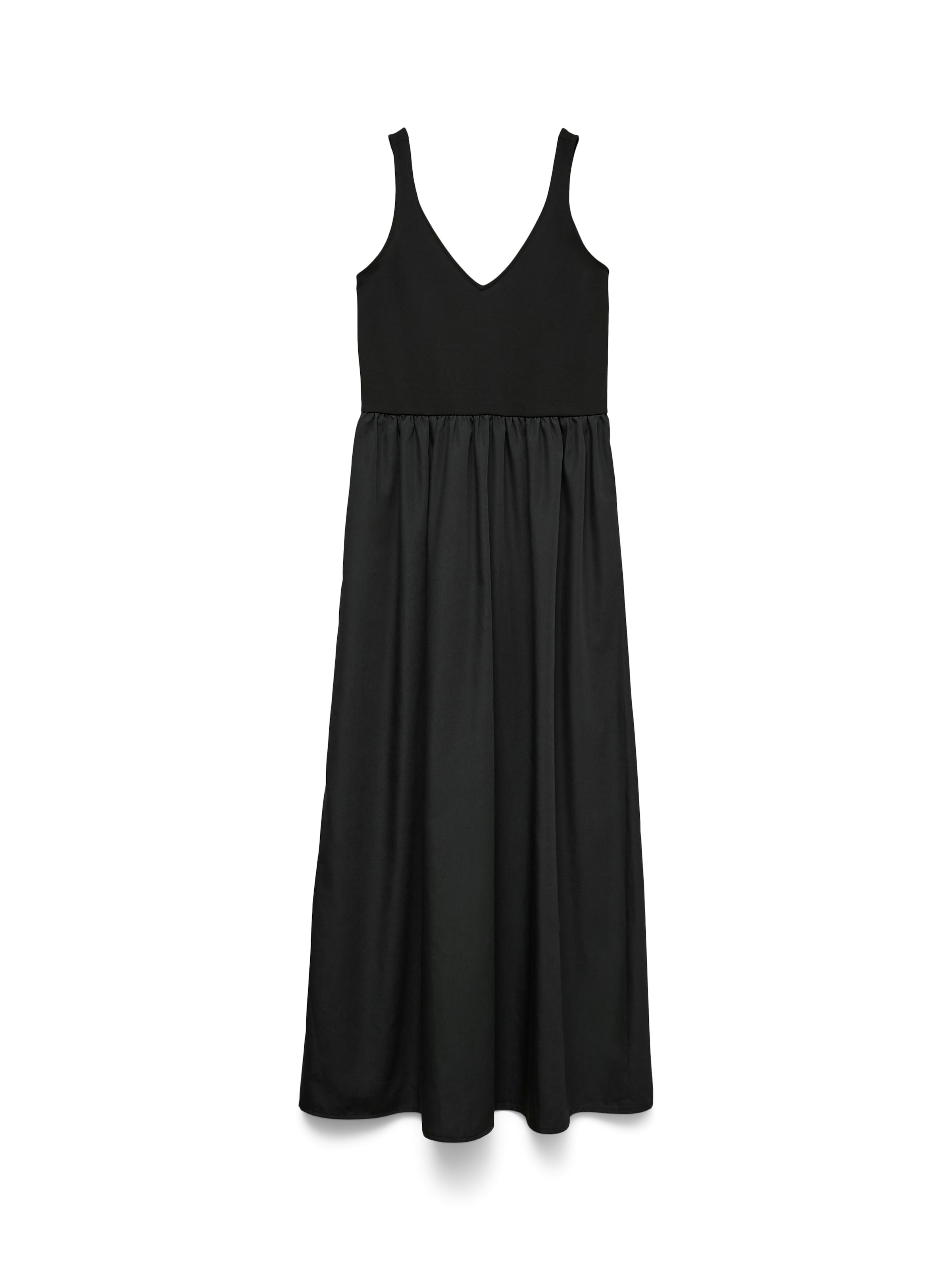 Vero Moda Trägerkleid »VMVALLY SL LONG DRESS JRS NOOS« Materialmix, locker geschnitten, V-Ausschnitt
