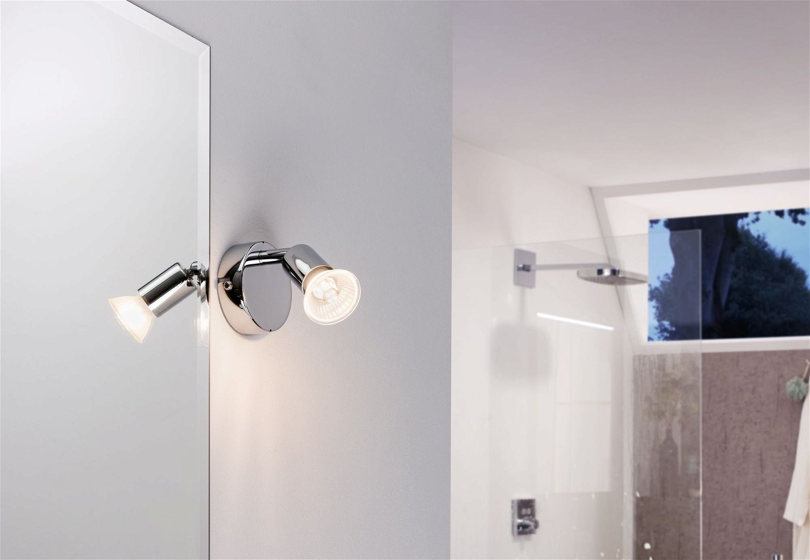 Paulmann Wandleuchte »Carolina«, 1 flammig, Leuchtmittel GU10 | ohne Leuchtmittel, Spotlight IP44 max. 1x10W Chrom 230V Metall, GU 10
