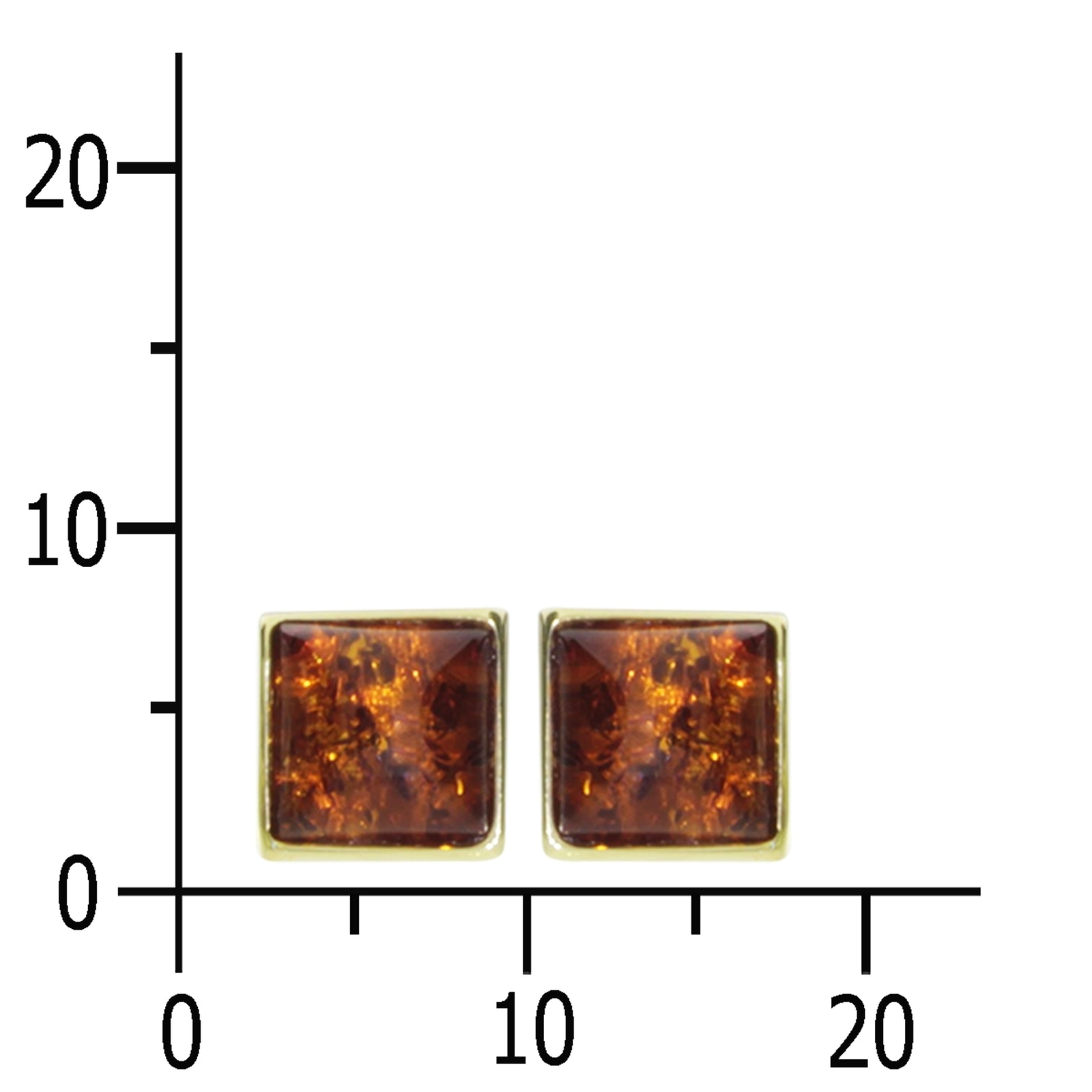 OSTSEE-SCHMUCK Paar Ohrstecker »- Classic 6 x 6 mm - Gold 333/000 - Bernstein«