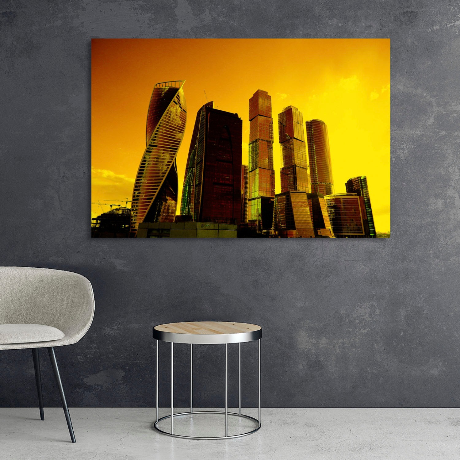 queence Acrylglasbild »Stadt«, Elemente der Architektur-Gebäude-Städte-Skyline, Fine Art-Print in Galeriequalität